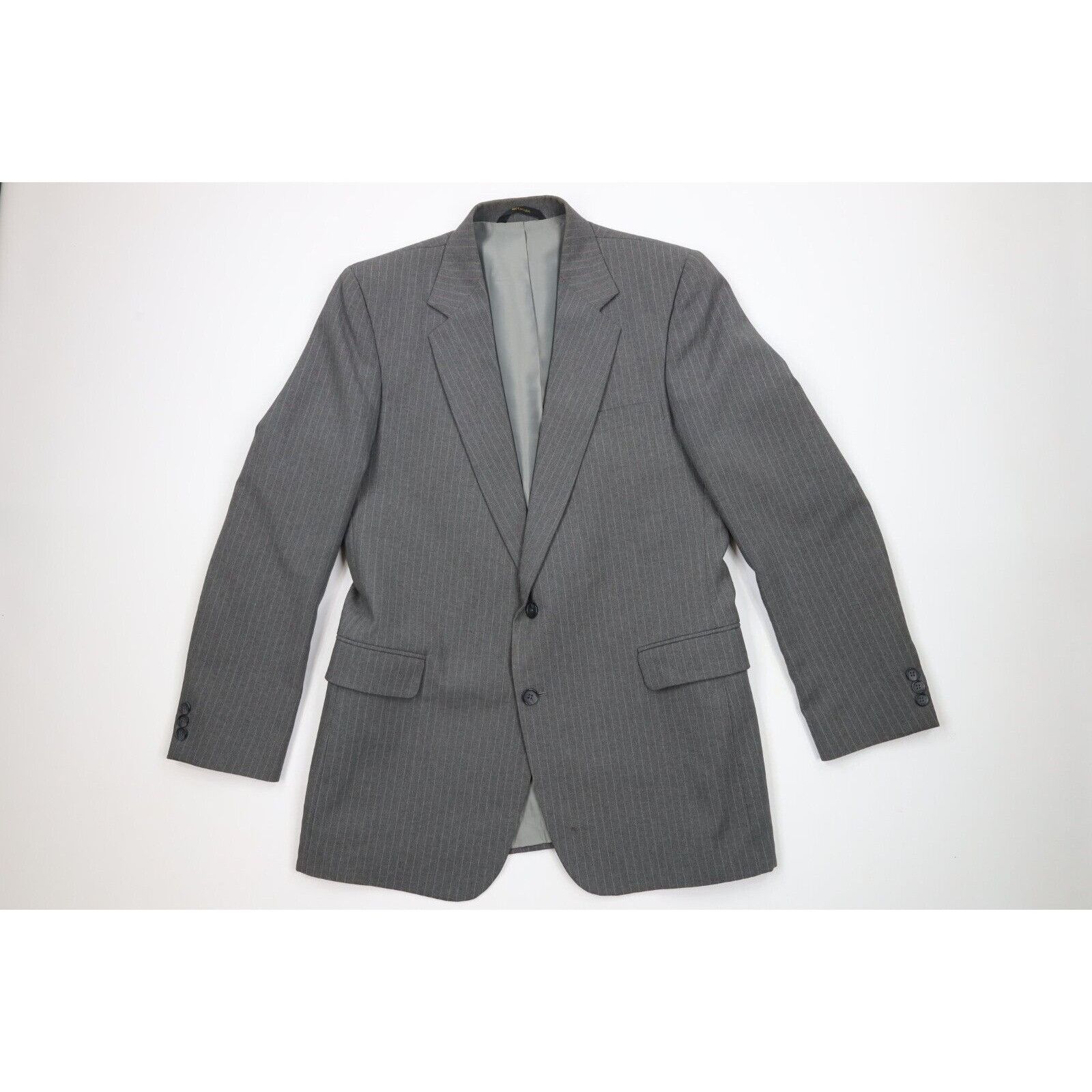 Vintage Vintage 70s Streetwear 2 Piece Pinstriped Suit Wedding Size 42L - 2 Thumbnail