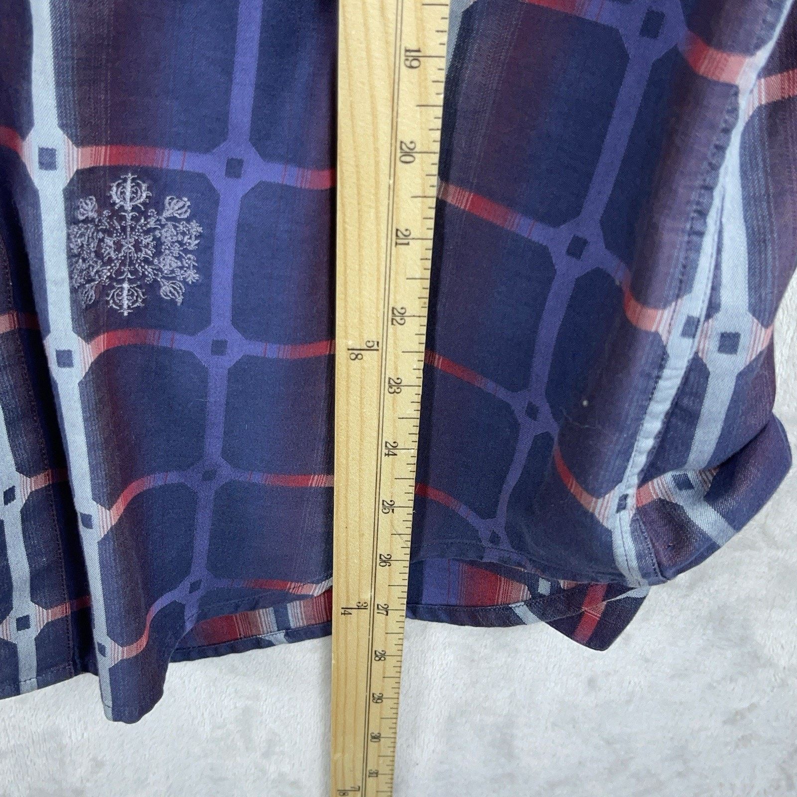 Robert Graham Robert Graham Shirt Embroidered Snowflake Grid Flip Cuff Size US M / EU 48-50 / 2 - 10 Thumbnail