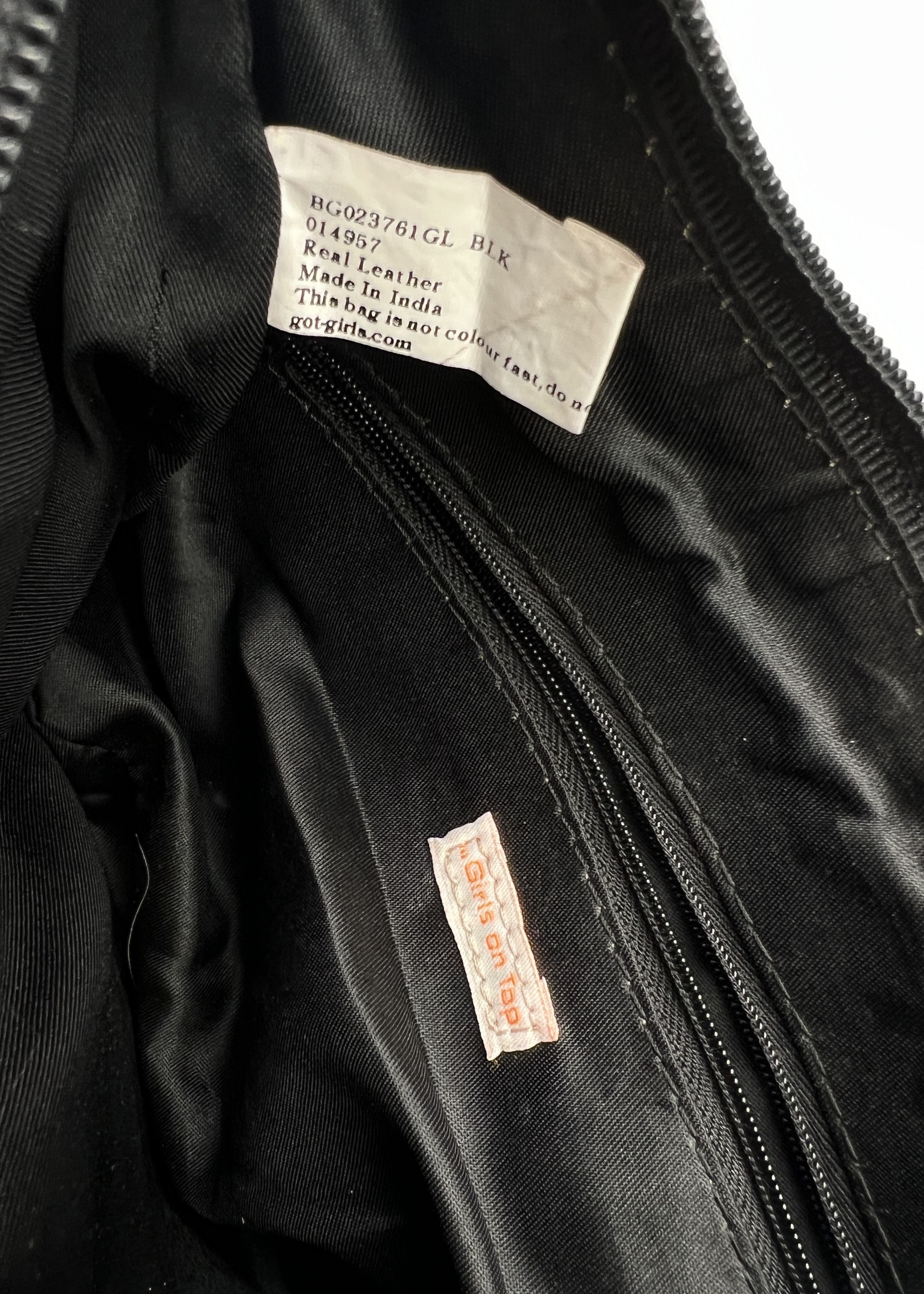 Japanese Brand Y2K Style Black Leather Mini Bag Strap Emo Goth Avant Garde Size ONE SIZE - 4 Thumbnail