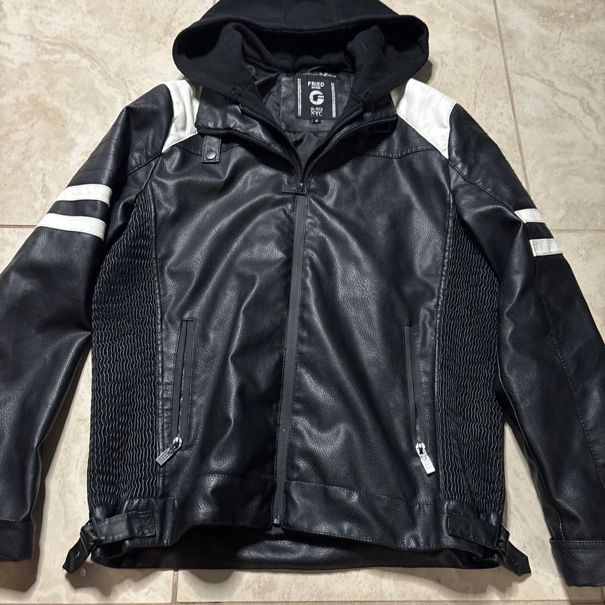Other 2000s G-Fried Denim moto hooded euro leather jacket medium Size US M / EU 48-50 / 2 - 2 Thumbnail