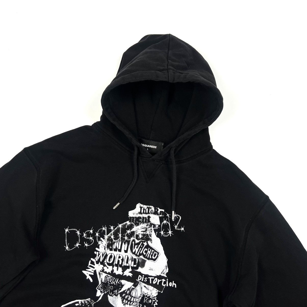 Dsquared2 Auth DSQUARED2 Punk Print Black Cotton Hoodie Men’s Size M/L Size US L / EU 52-54 / 3 - 4 Thumbnail