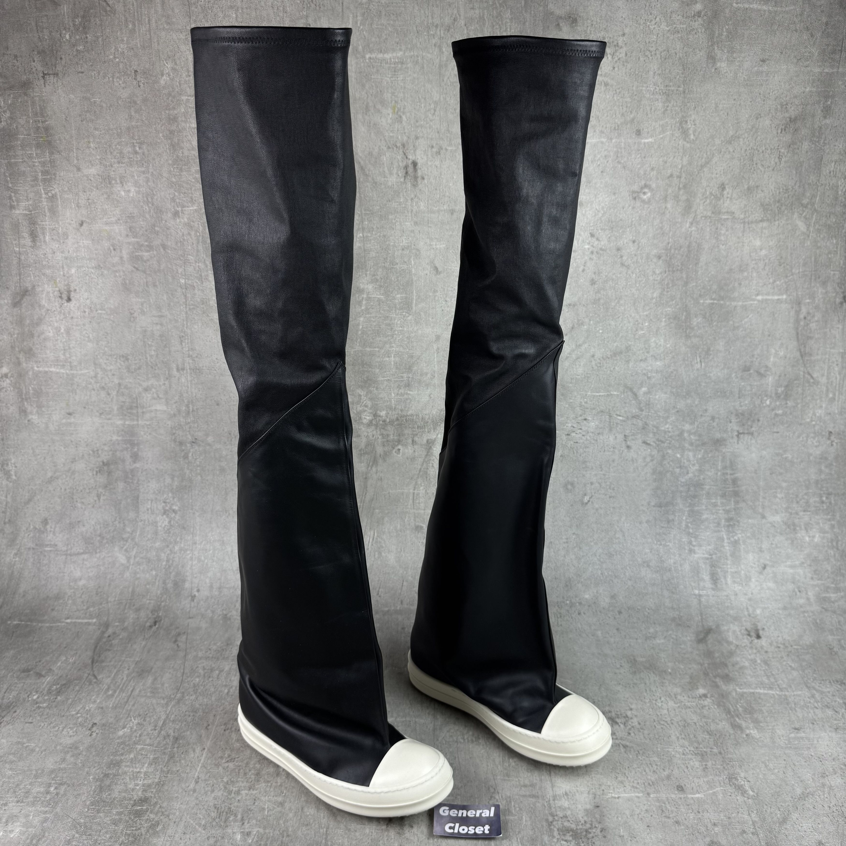 Rick Owens RICK OWENS Oblique Ramones Thigh High Flared Sneakers Boots Size US 8 / EU 41 - 2 Thumbnail