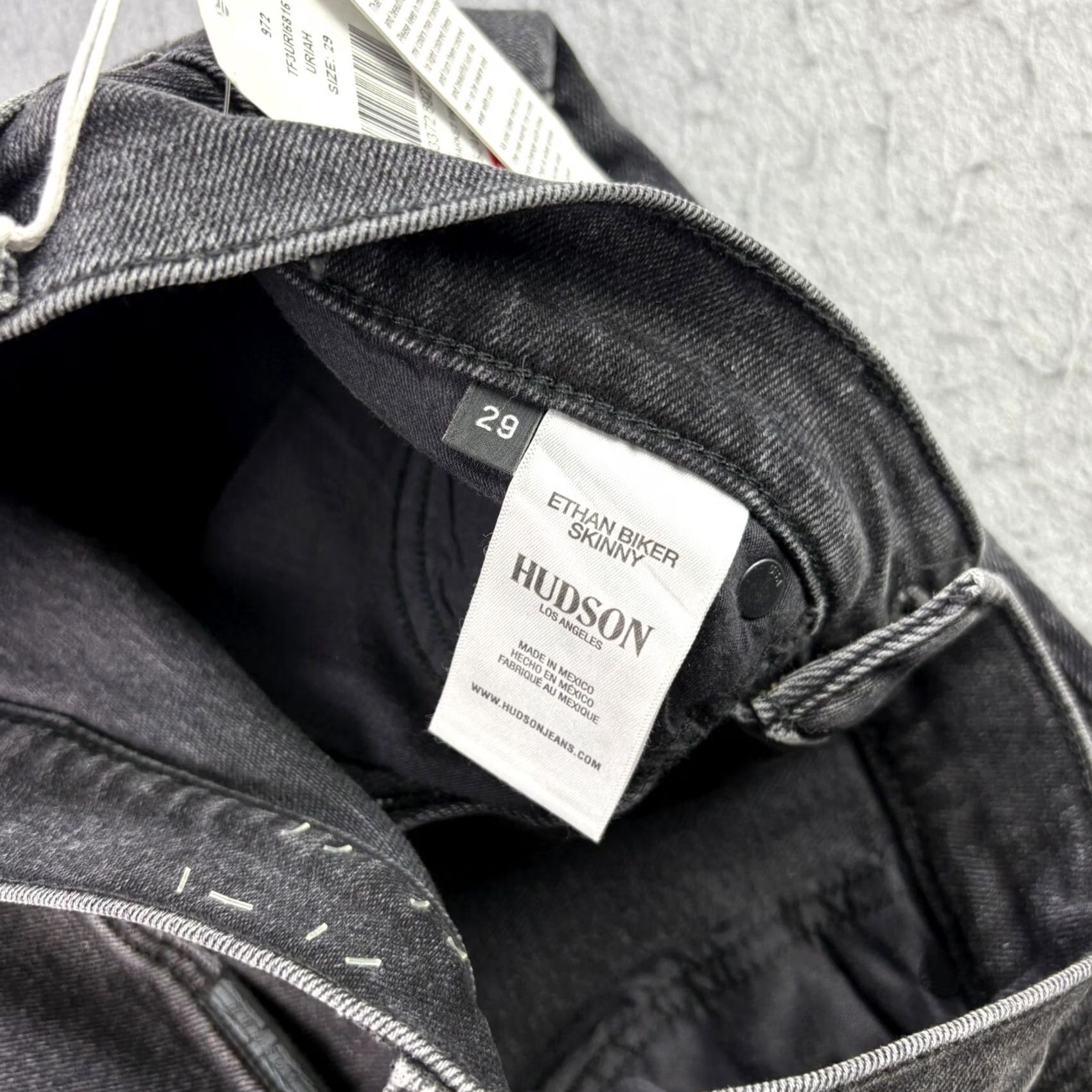 Hudson Hudson Jeans Mens 29x33 Black Ethan Biker Skinny Distressed Denim Stretch NEW Jeans Mens 29 33 Black Denim Distressed Stretch Skinny Biker Hudson Size US 29 - 7 Thumbnail