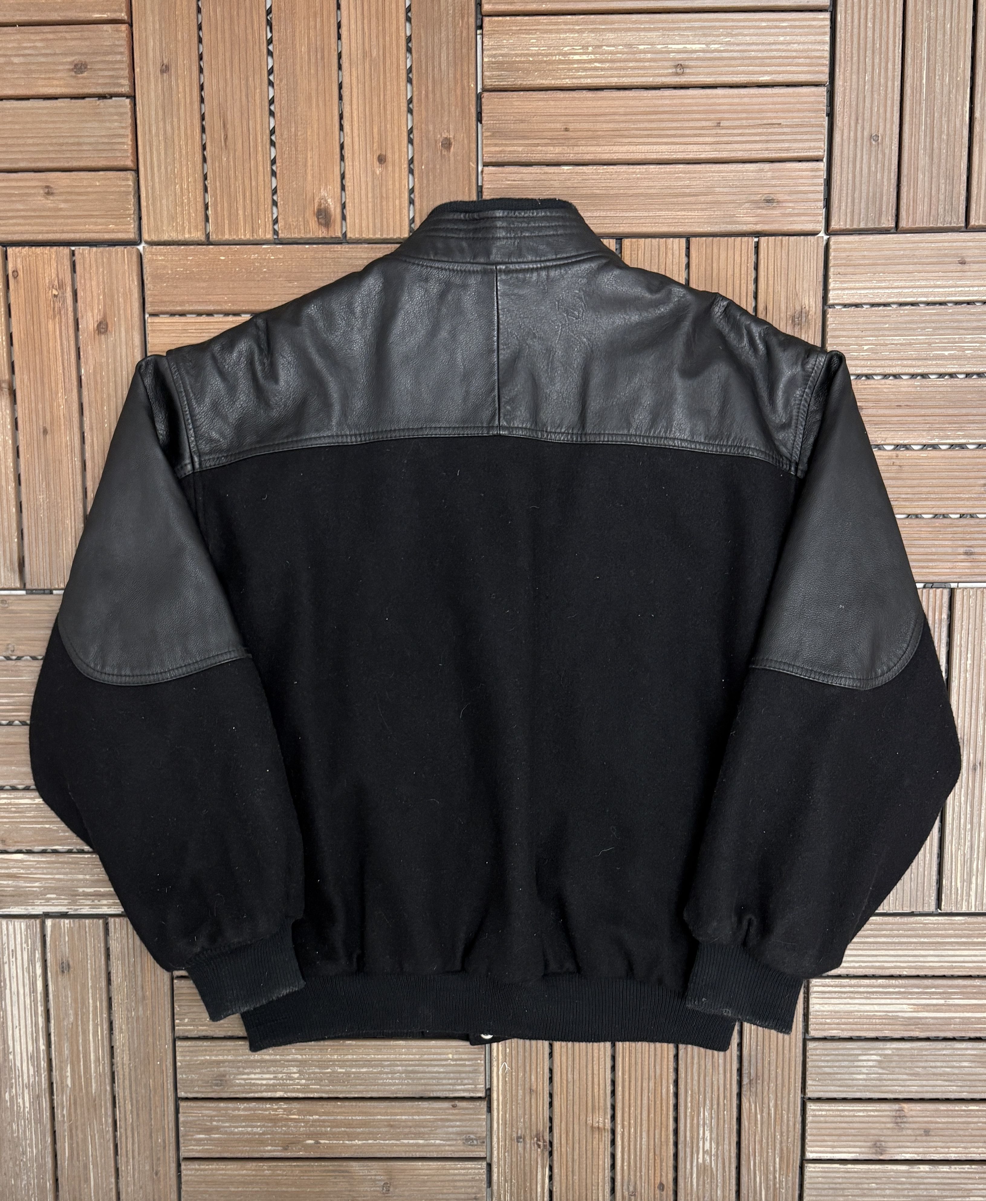 Vintage No Frills Supermarket Vintage Black Varsity Jacket Size US XL / EU 56 / 4 - 4 Thumbnail