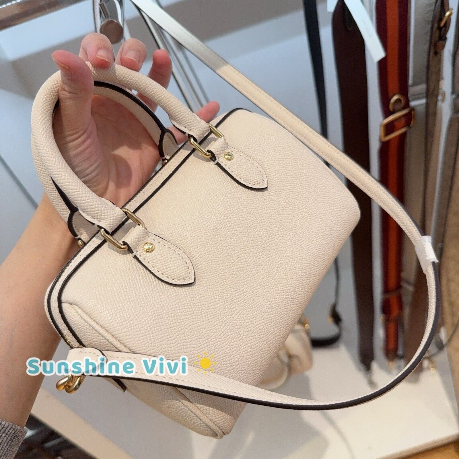 Coach NWT Coach Mini Rowan Crossbody Bag Leather CV404 Gold/Chalk Size ONE SIZE - 8 Thumbnail