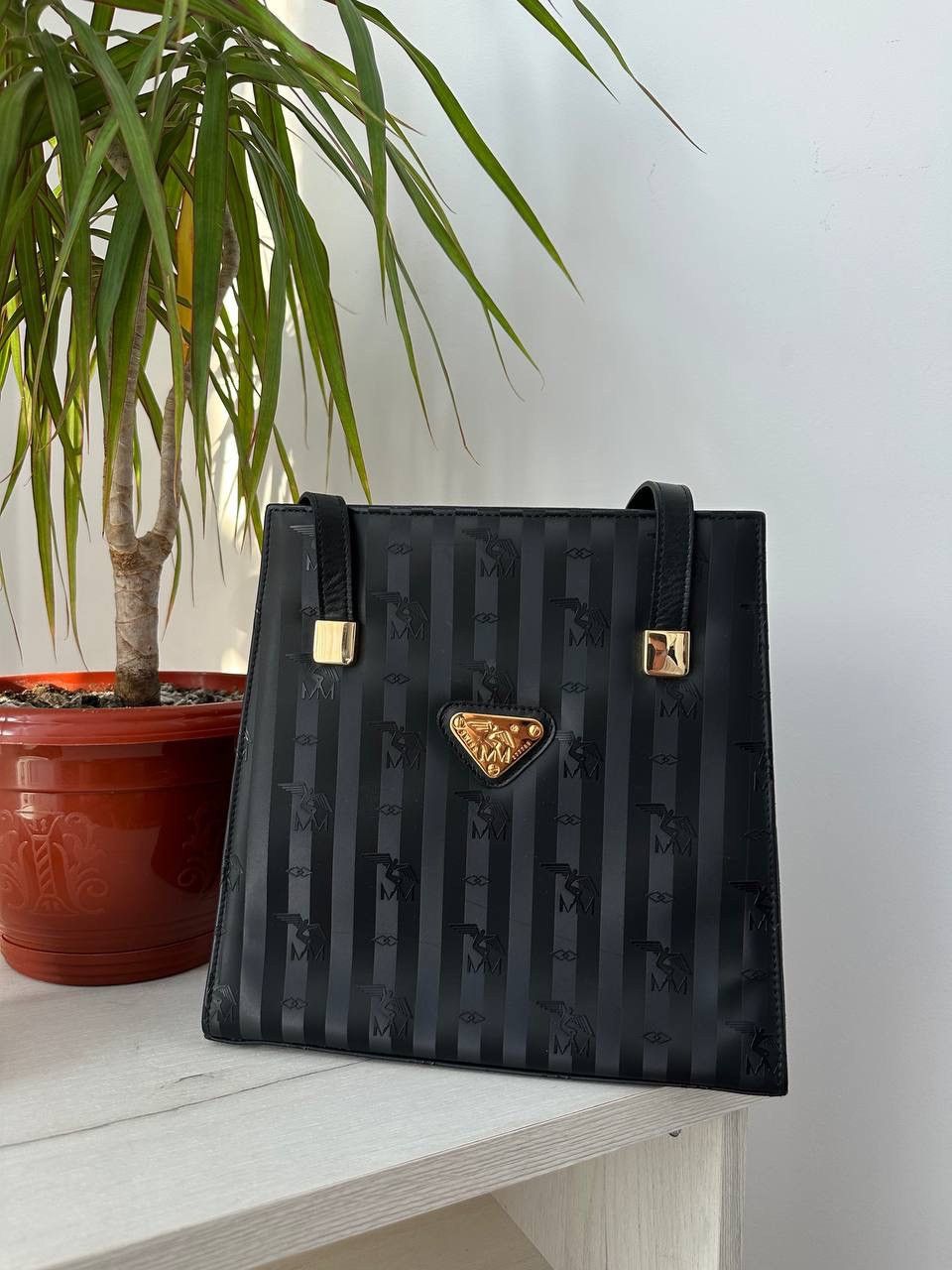 Maison Mollerus × Vintage Vintage Maison Mollerus Black Nylon Monogram Bag Size ONE SIZE - 13 Thumbnail
