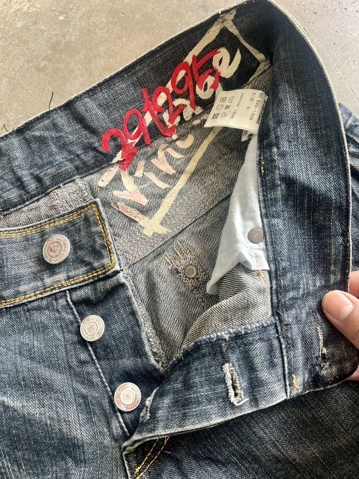 291295=Homme Vintage 291295 Homme Dyed Washed Flare Jeans Size US 34 / EU 50 - 13 Thumbnail