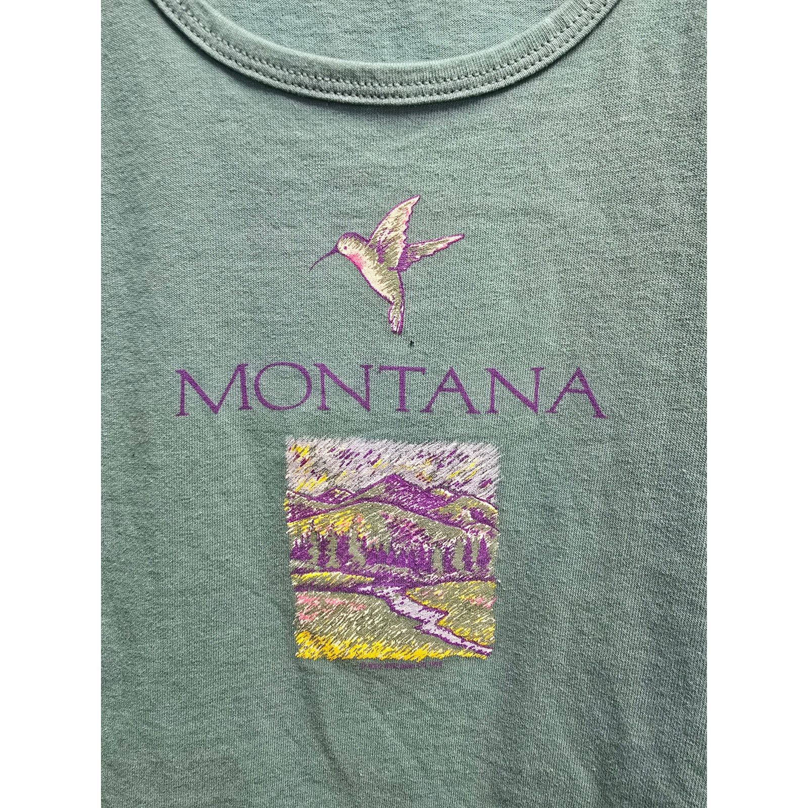 Vintage Vintage Womens Montana Nature Shirt Scenic Top 90s XL Tee Size L / US 10 / IT 46 - 2 Thumbnail