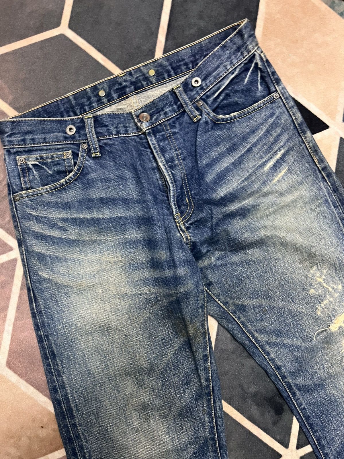 Japanese Brand journal standard distressed selvedge vintage big e style Size US 32 / EU 48 - 9 Thumbnail