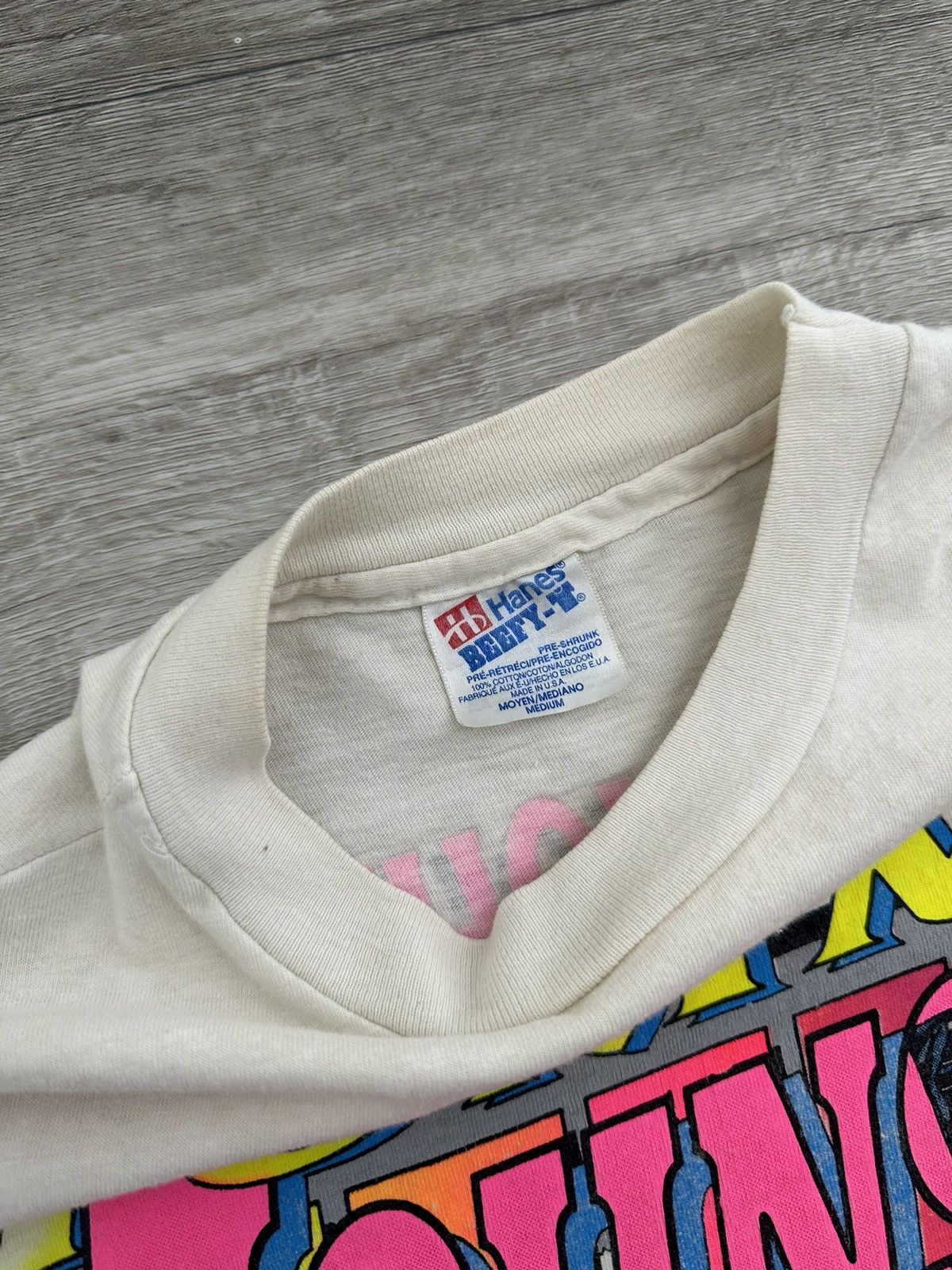 Hanes Single Stitch Neon Tommy Johnson Dragster Fuel White Size US M / EU 48-50 / 2 - 9 Thumbnail