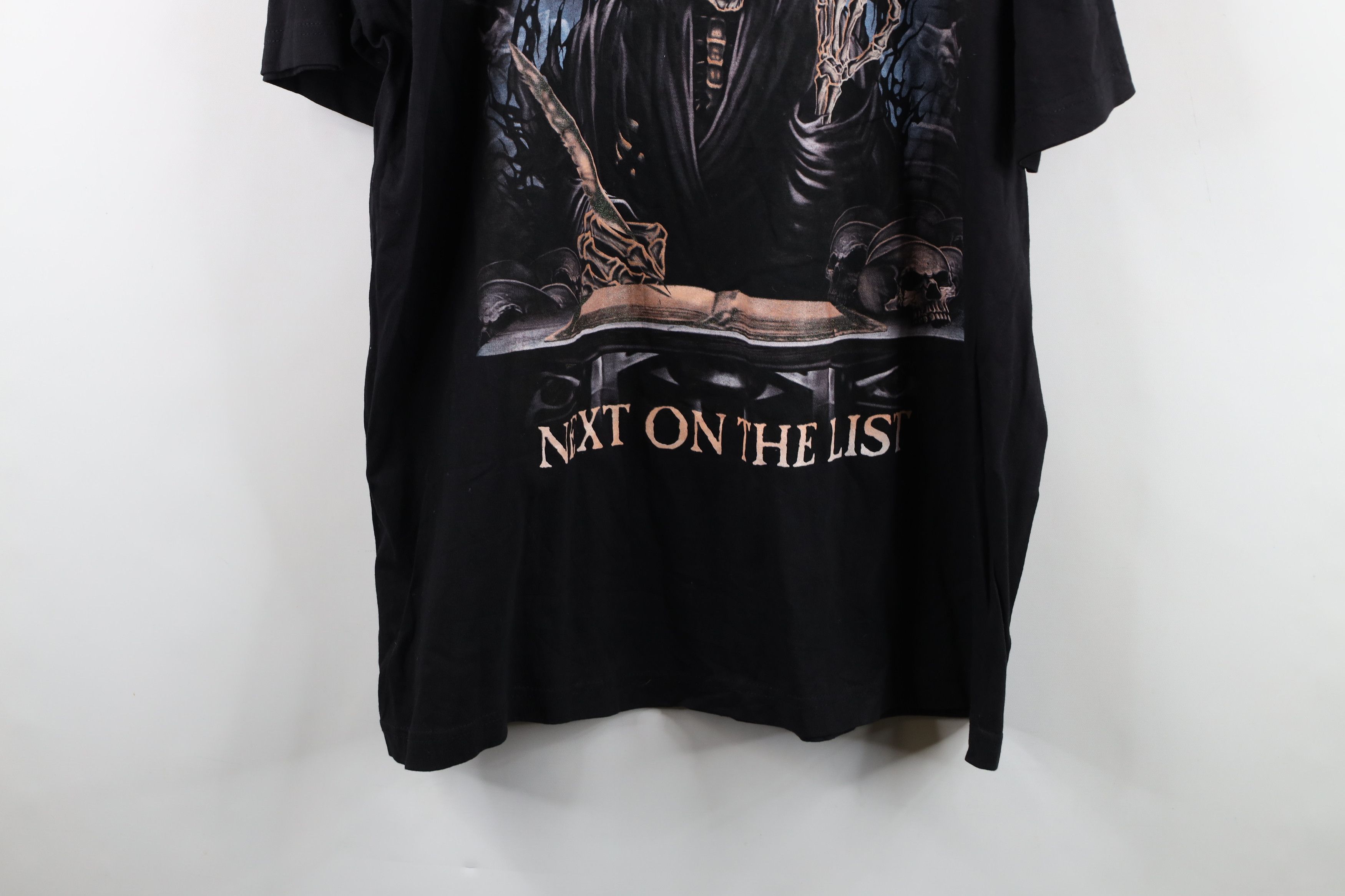 Vintage Vintage Y2K Streetwear the List Grim Reaper Skeleton T-Shirt Size US XXL / EU 58 / 5 - 15 Thumbnail
