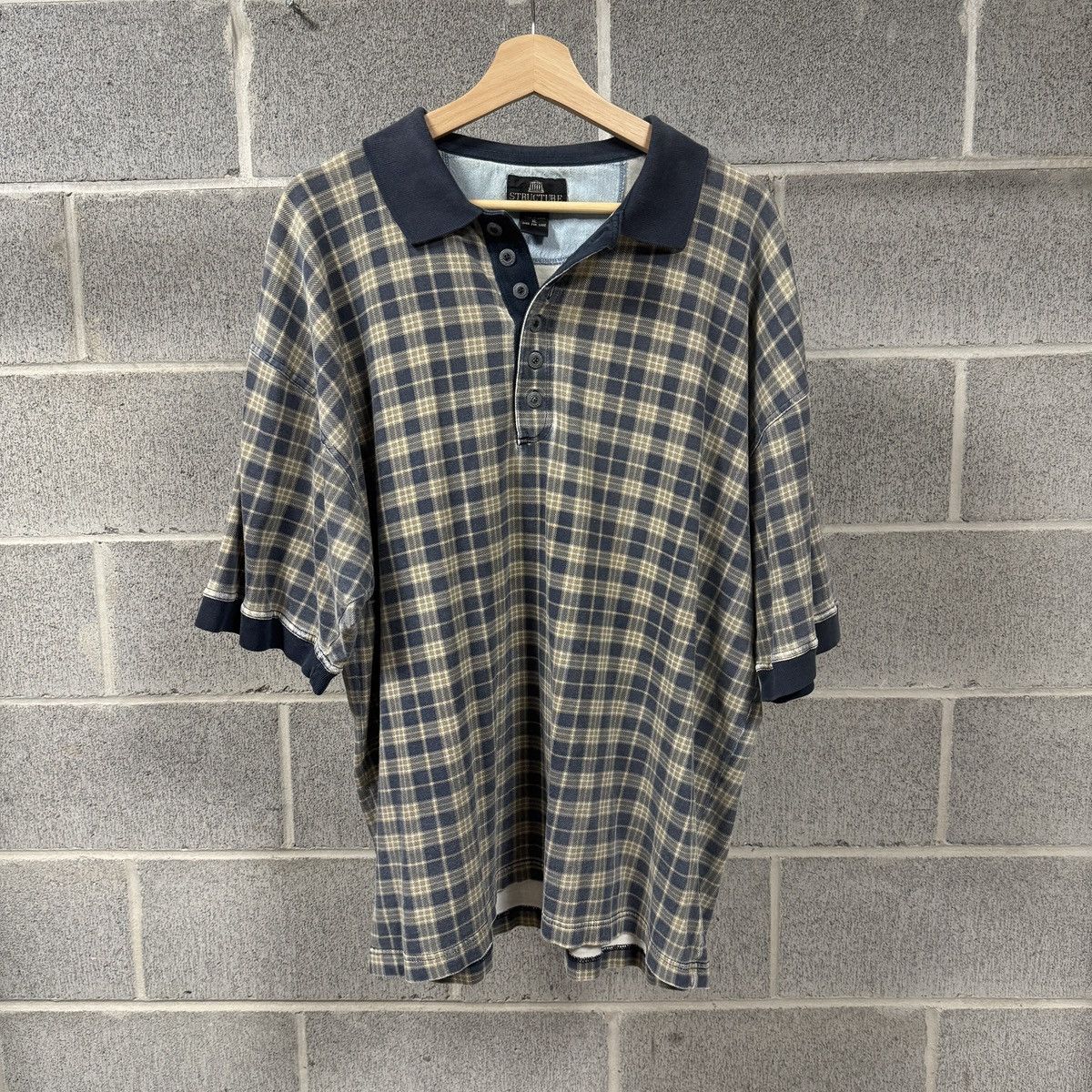 Vintage 90s Faded Thrashed Plaid Collar Shirt ERD Grunge Chrome Size US XL / EU 56 / 4 - 1 Thumbnail