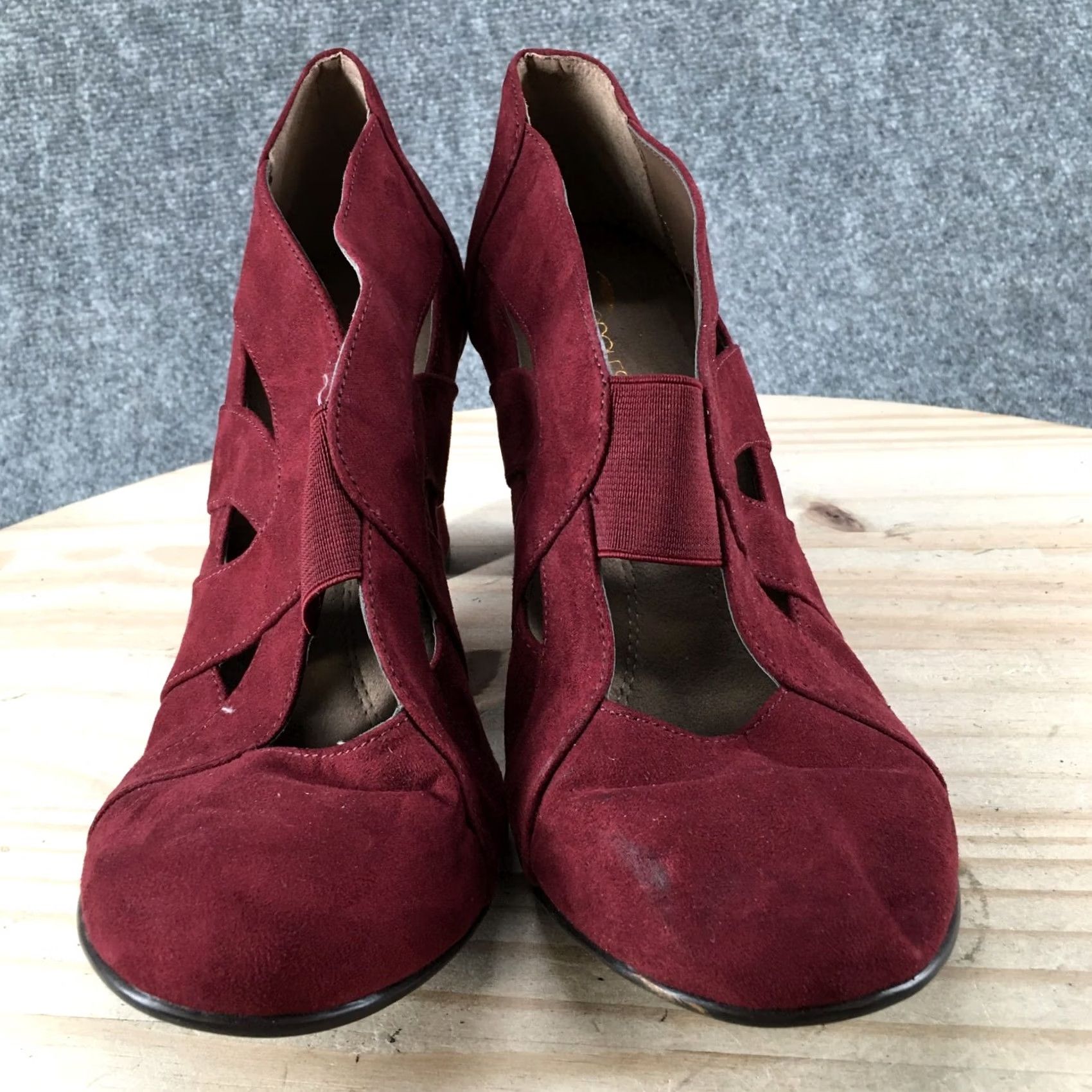 Vintage Aerosoles Heel Rest Boots Womens 11 M Ankle Booties Red Fabric Block Heel Leather? No Fabric Size US 11 / IT 41 - 6 Thumbnail