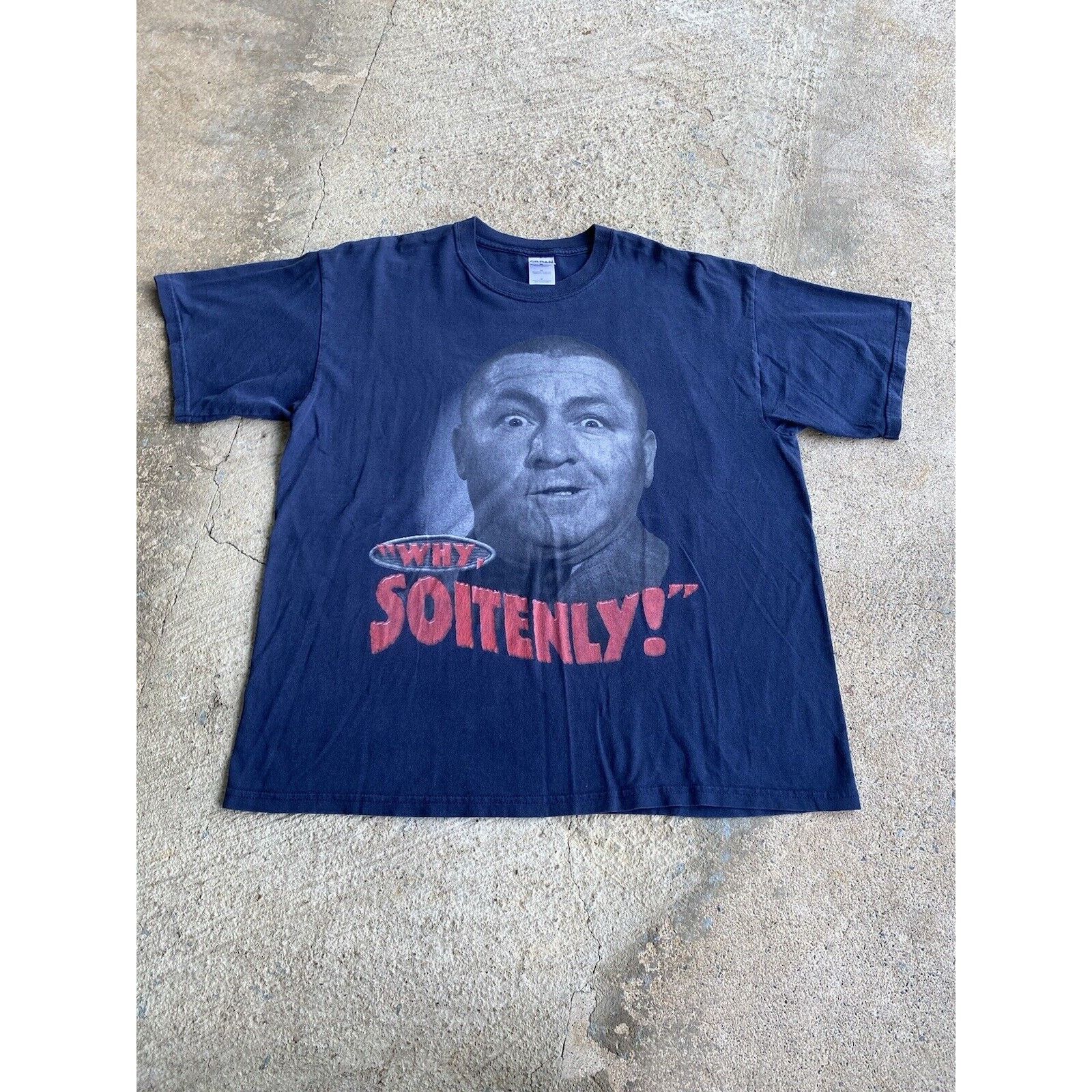 Vintage Vintage Curly Three Stooges TV Promo Shirt Why Soitenly Size US XL / EU 56 / 4 - 1 Thumbnail