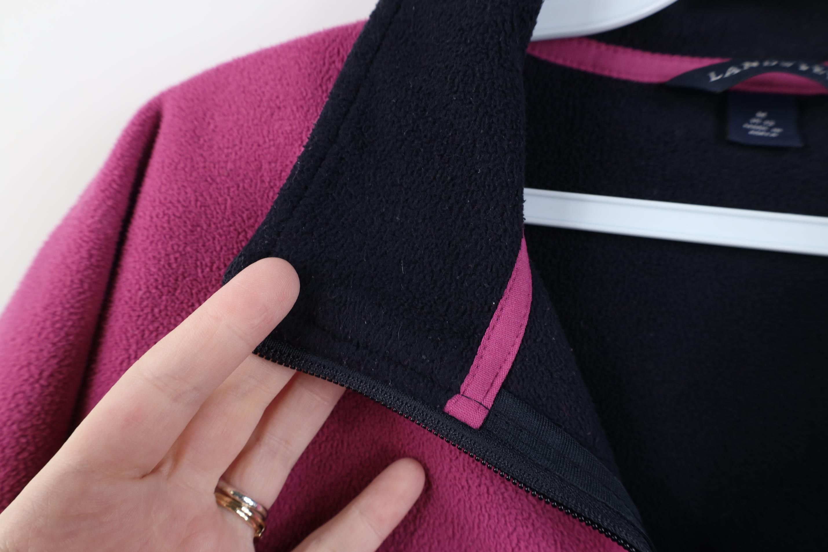 Lands' End Vintage Lands End Blank Fleece Full Zip Jacket Pink Size M / US 6-8 / IT 42-44 - 8 Thumbnail