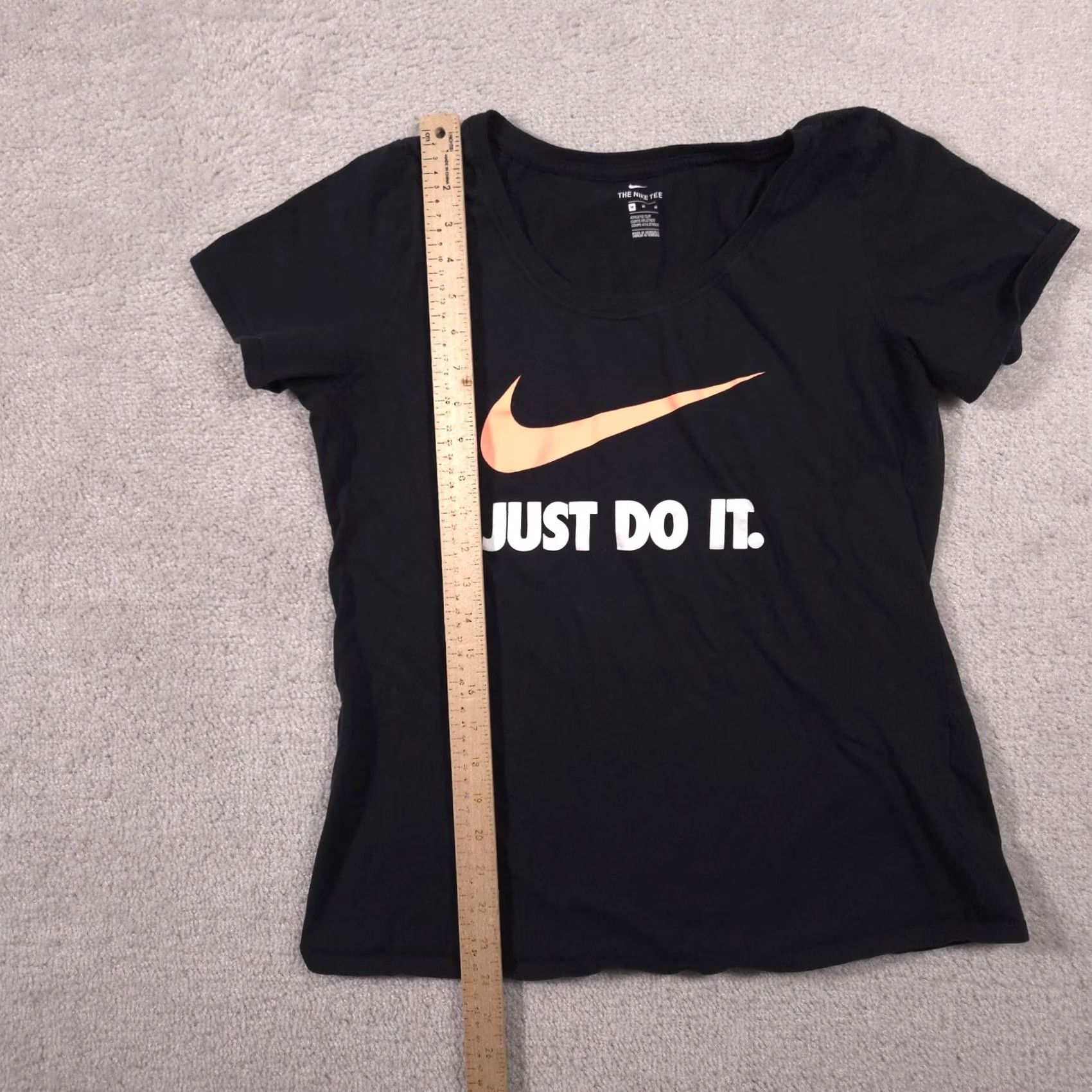 Nike Nike Shirt Womens Medium Black Just Do It Swoosh Graphic Scoop Neck Tee Top Size M / US 6-8 / IT 42-44 - 5 Thumbnail
