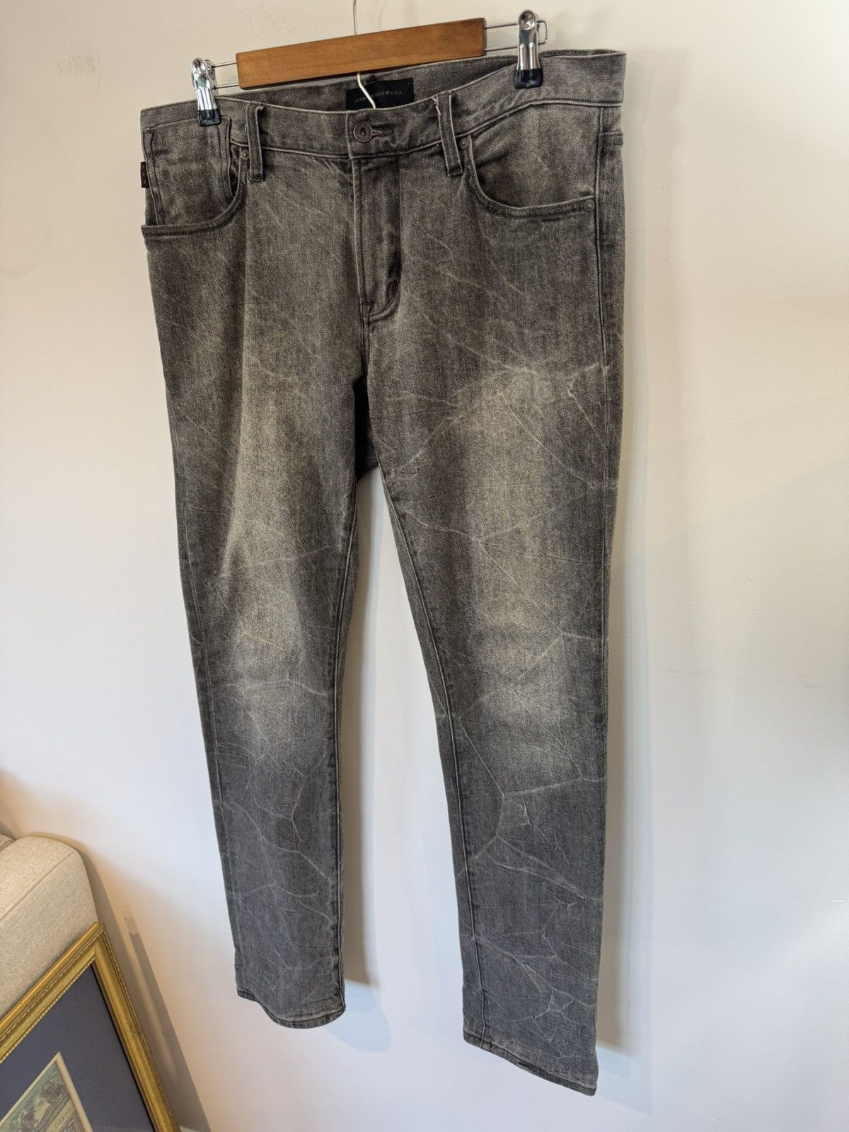 John Varvatos John Varvatos Bowery Slim Straight Jeans, Grey, W35 x L32 Size US 35 - 2 Thumbnail
