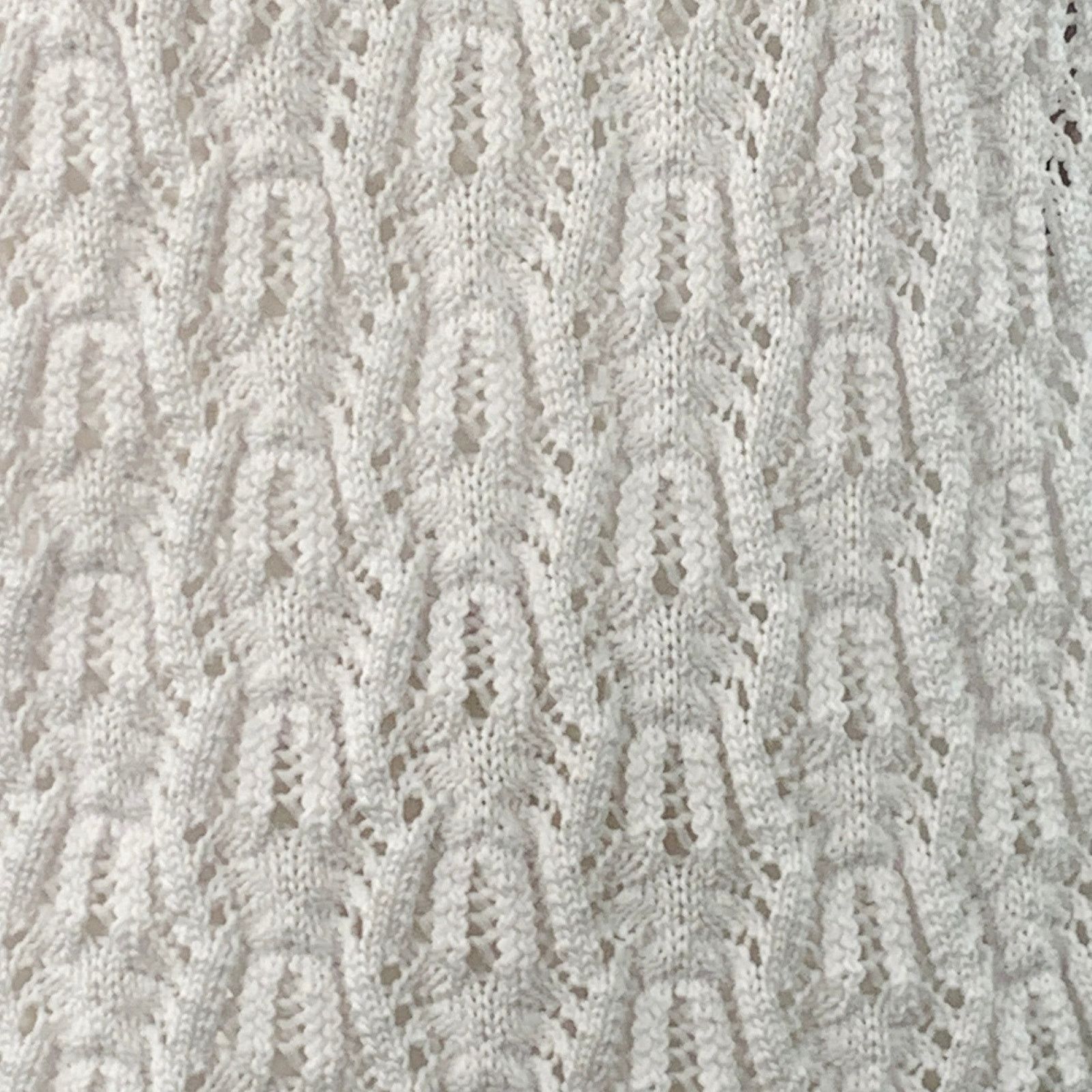Comme des Garcons 2022 Size L White Cable Knit Polyester Crew Neck Sweater Size L / US 10 / IT 46 - 2 Thumbnail