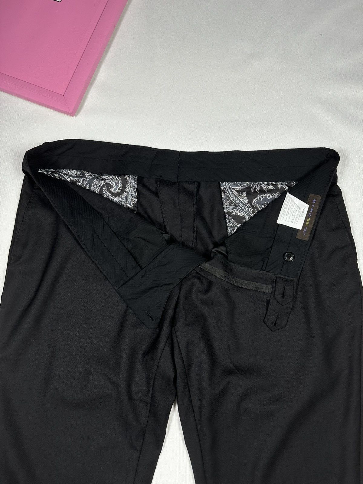 Etro ETRO 58 Pants Black Suit Logo Trousers Men’s Lana Wool Size US 42 / EU 58 - 9 Thumbnail