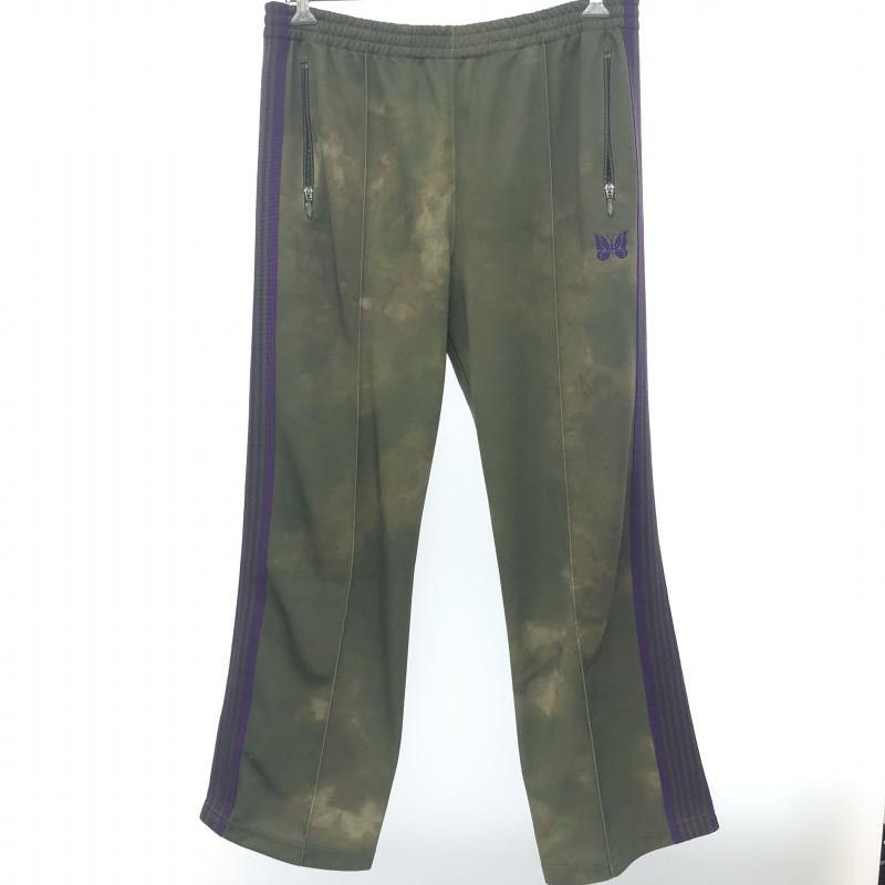 Needles Sweat Pants Dyed Zip Pocket Logo Polyester Khaki Size US 35 - 1 Thumbnail