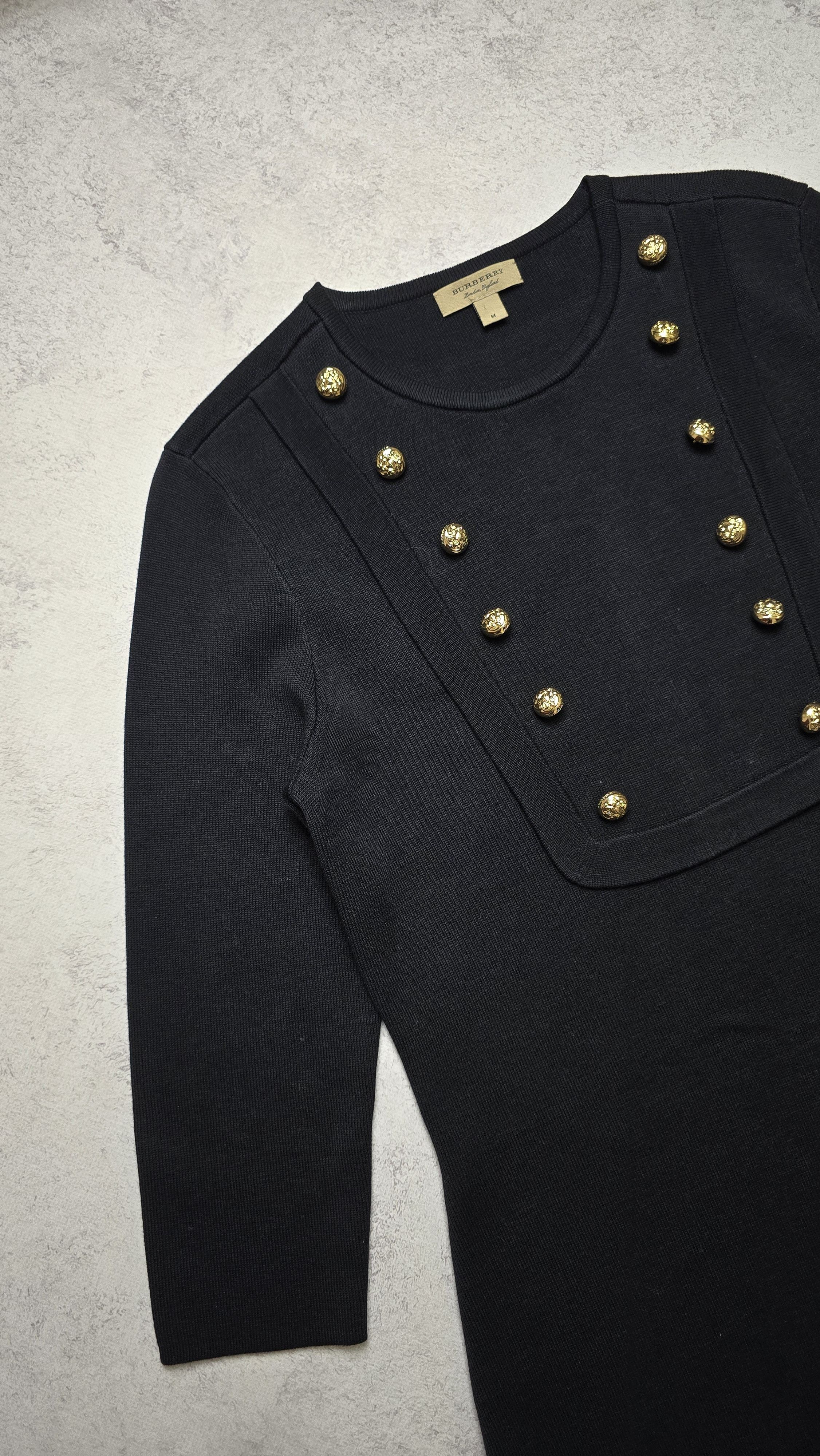 Burberry Burberry England Military Knit Dress Gold Button Silk Blend Size M / US 6-8 / IT 42-44 - 6 Thumbnail