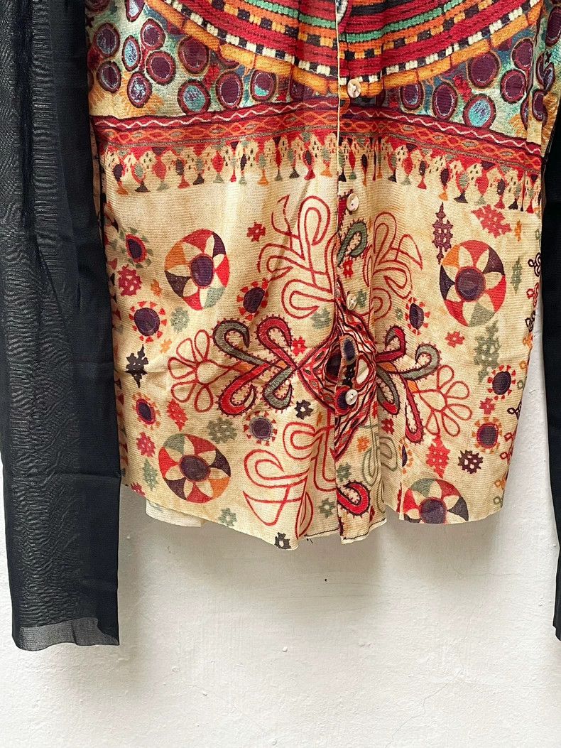 Jean Paul Gaultier Jean Paul Gaultier 94SS Ethnic Printed Mesh Shirt 2504-Next Size XL / US 12-14 / IT 48-50 - 3 Thumbnail