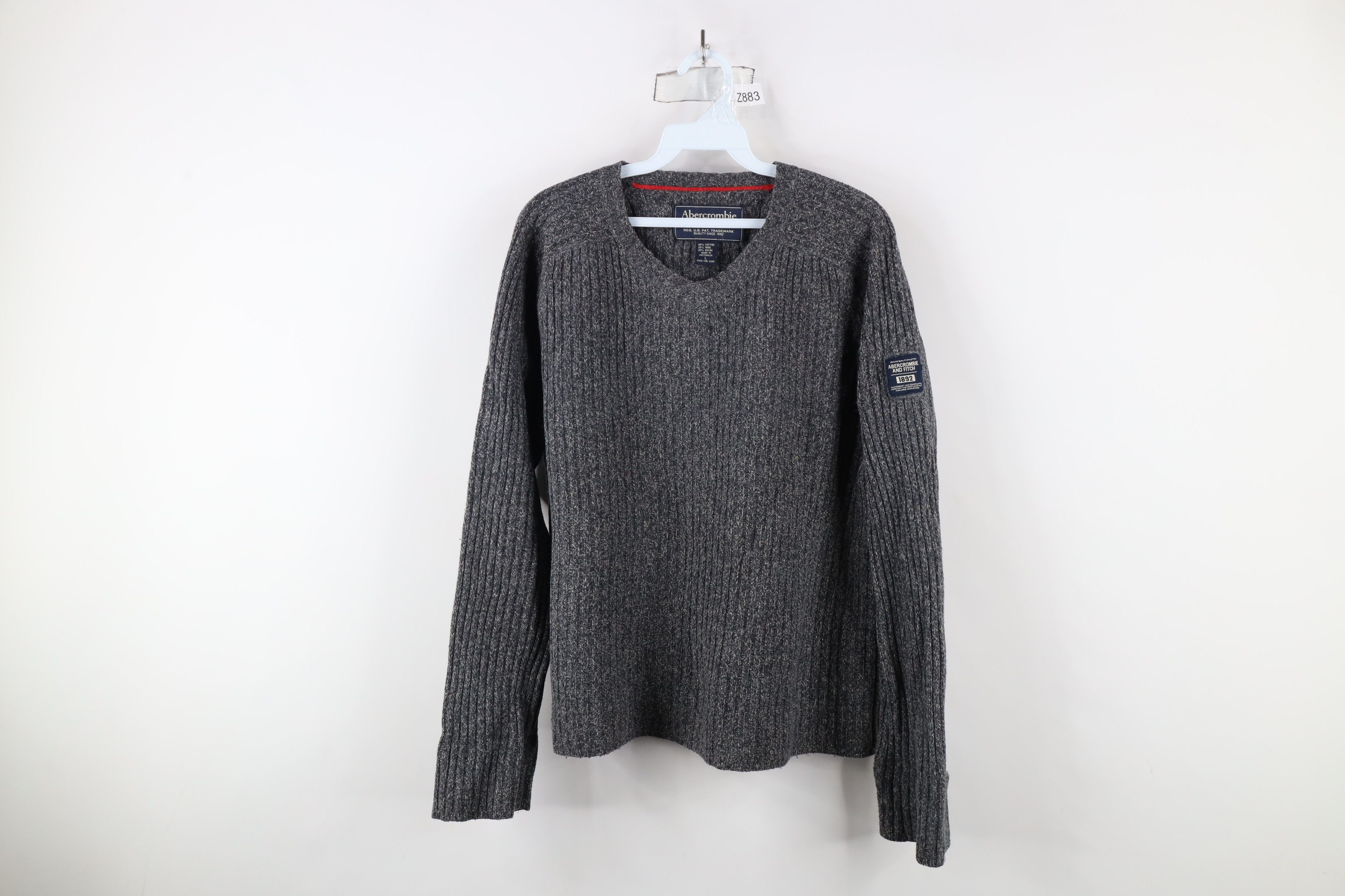 Abercrombie & Fitch × Vintage Vintage 90s Y2K Abercrombie & Fitch Blend Ribbed Sweater Size L / US 10 / IT 46 - 1 Thumbnail
