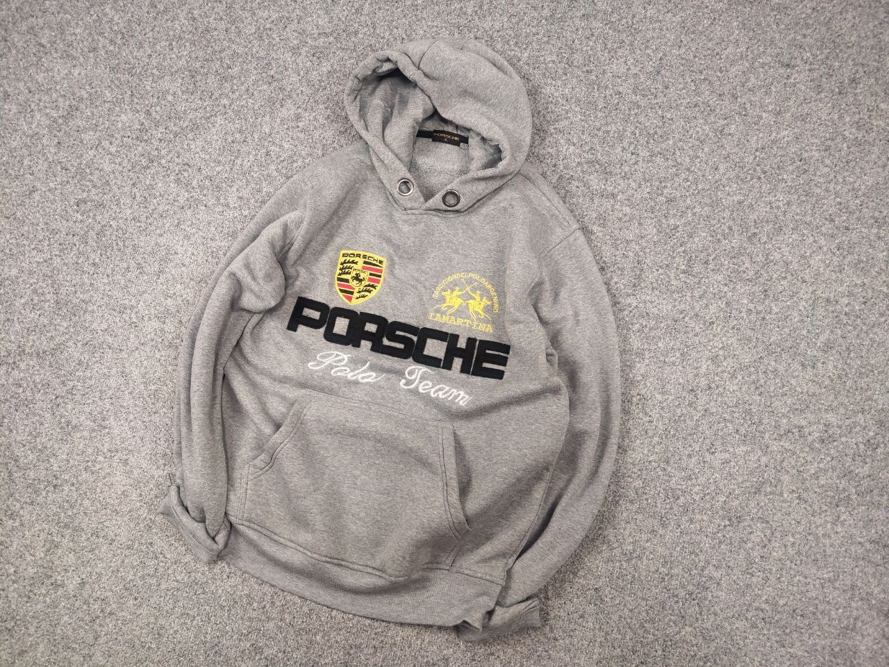 Vintage Vintage Porsche Polo Team La martina Logo Gray Hoodie Y2K Size US L / EU 52-54 / 3 - 4 Thumbnail