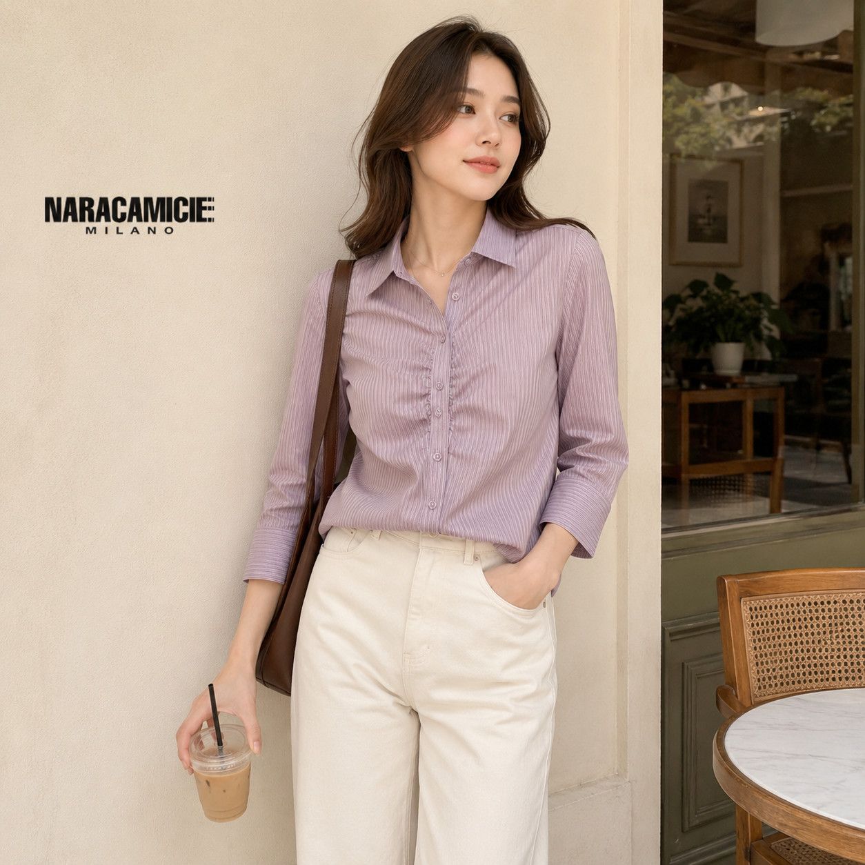 Japanese Brand Vintage Y2K Naracamicie Long Sleeve Shirt Made in Romania Size M / US 6-8 / IT 42-44 - 1 Thumbnail