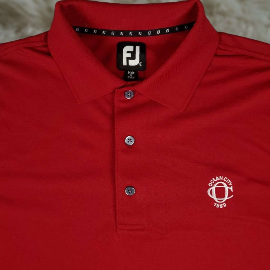 Footjoy FJ Polo Shirt Mens L Red Golf Casual Short Sleeve Shirt Size US L / EU 52-54 / 3 - 1 Thumbnail