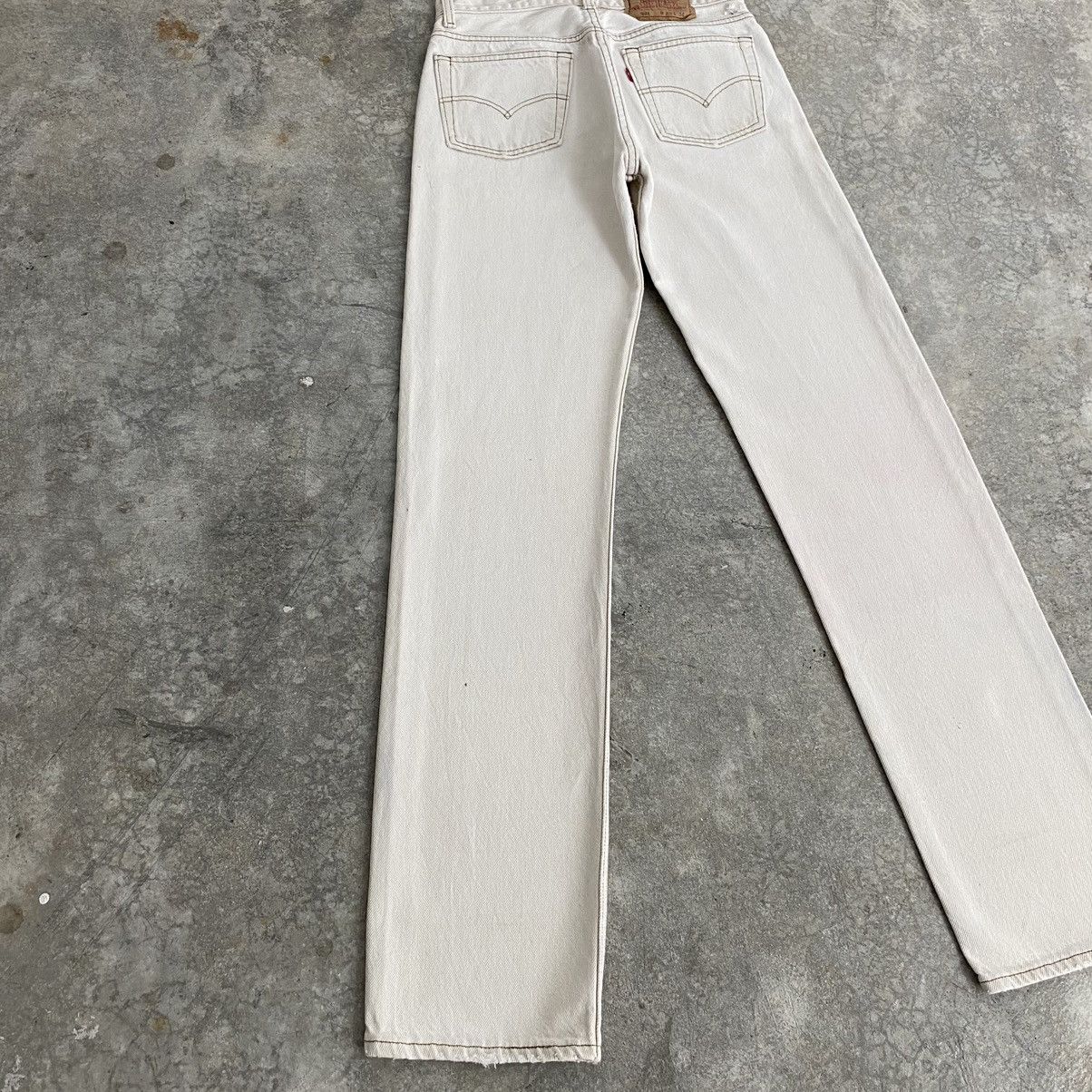 Levi's Size 27x33 Vintage 90’s Levis 501 Off White Denim Jeans Size US 27 - 17 Thumbnail