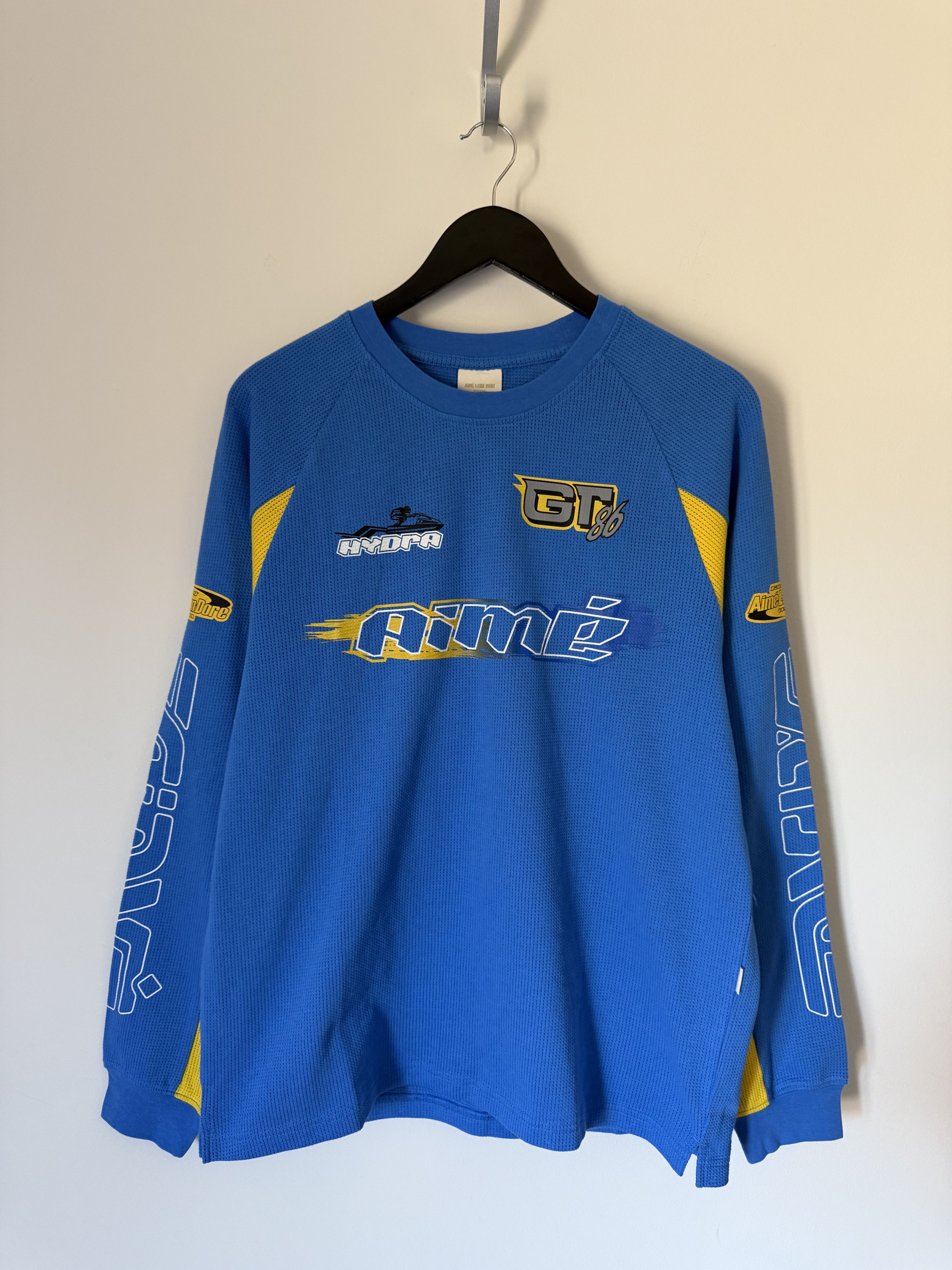 Aime Leon Dore Aime Leon Dore Mesh Wave Running Long Sleeve Top in Blue Size US L / EU 52-54 / 3 - 1 Thumbnail