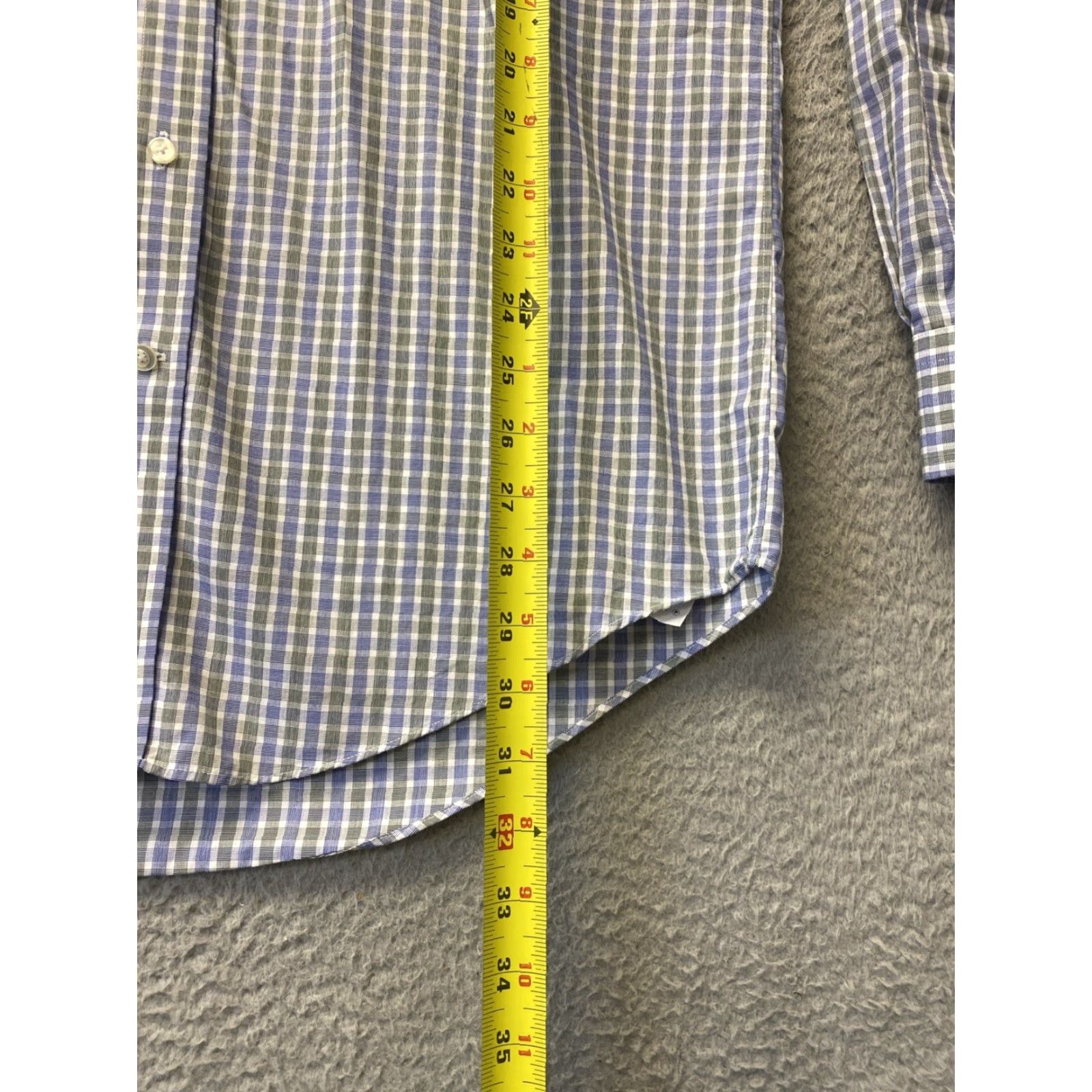 Lands' End VINTAGE Lands' End Men’s Dress Shirt Plaid Check Long Sleeve Button-Down TALL 16 Gray Green All Seasons Size US L / EU 52-54 / 3 - 6 Thumbnail