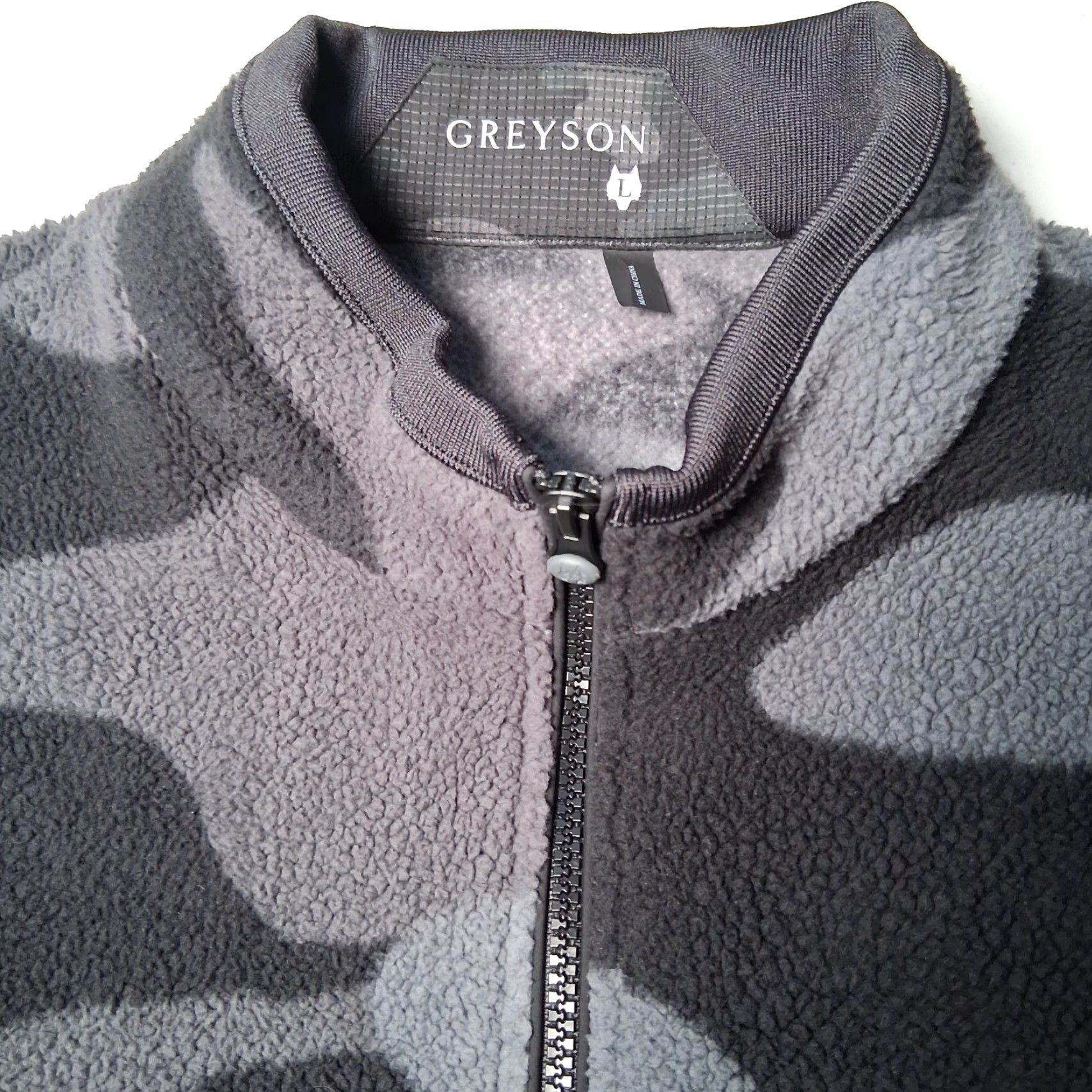 Vintage Greyson Fleece Vest Men L Gray Camouflage Deep Pile Zip Up Mock Neck Jacket Vest - Camouflage Mens Size US L / EU 52-54 / 3 - 6 Thumbnail