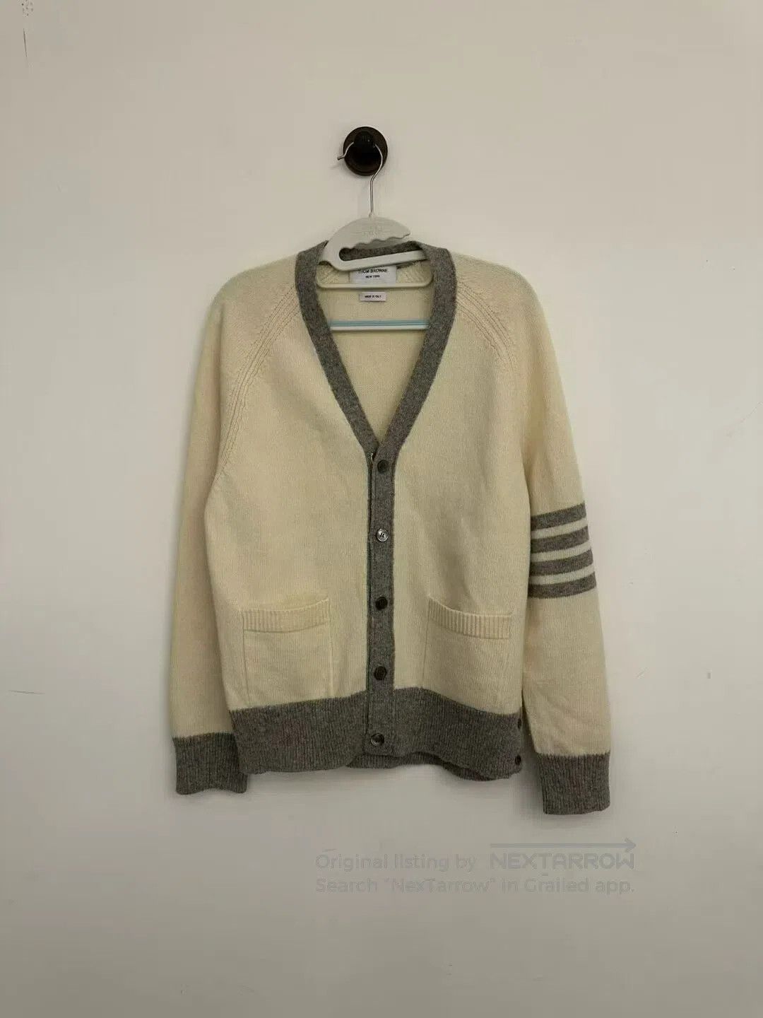 Thom Browne Thom Browne White wool cardigan| Size US S / EU 44-46 / 1 - 1 Thumbnail