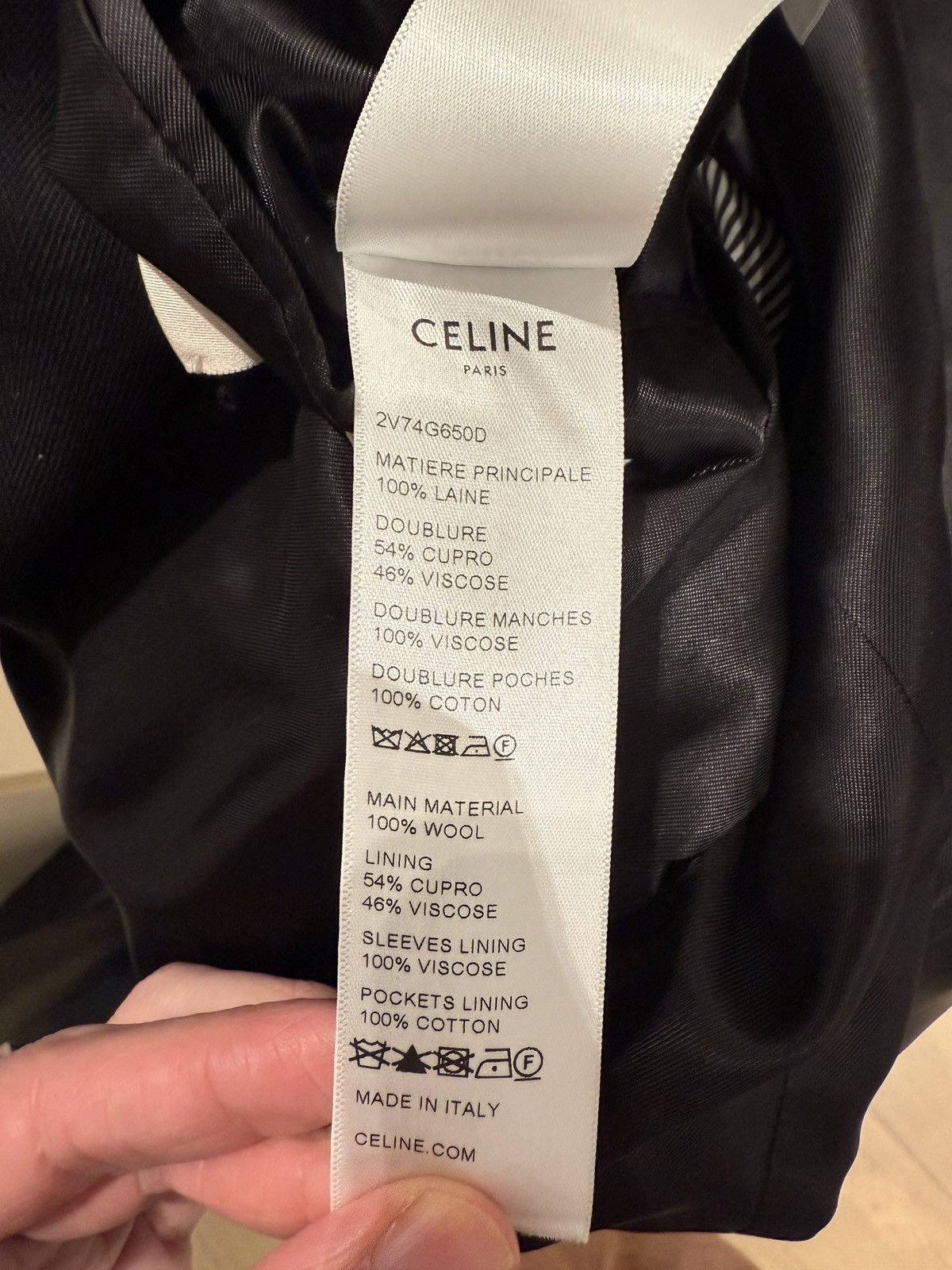 Celine × Hedi Slimane Black Boxy Blazer Jacket in Wool Gabardine Sz 44 Size 44R - 11 Thumbnail