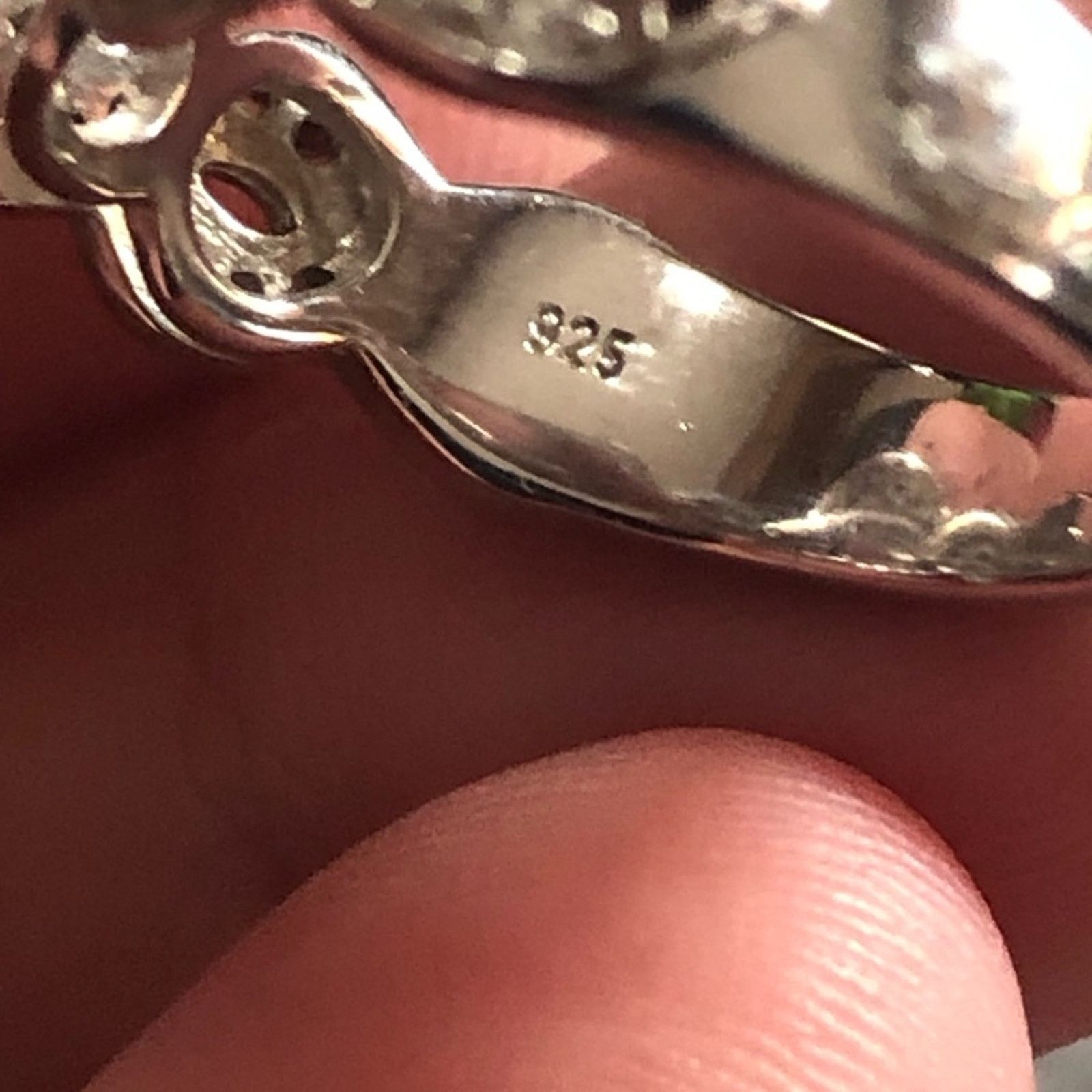 Other Garnet and clear halo CZ 925 sterling silver ring 5.5 Size ONE SIZE - 7 Thumbnail