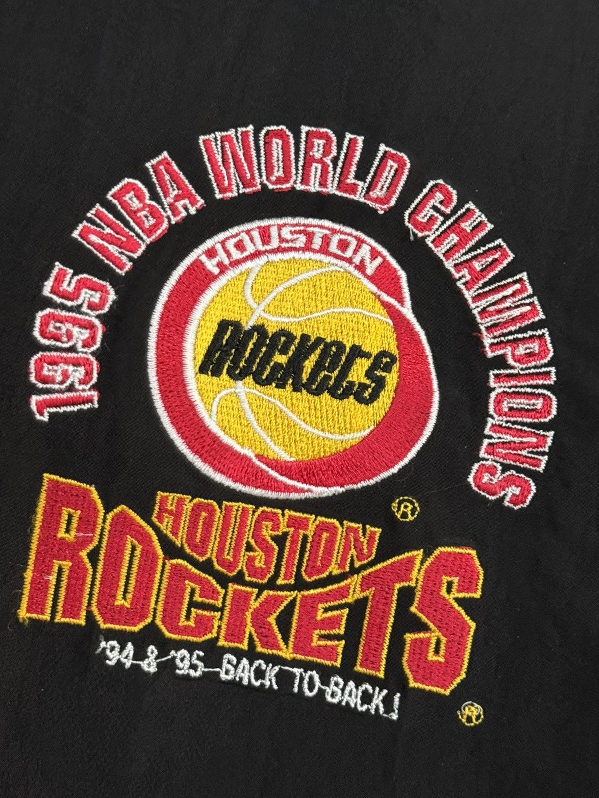 Starter RARE Vintage Houston Rockets NBA 1995 Champion Bomber Black Size US L / EU 52-54 / 3 - 3 Thumbnail