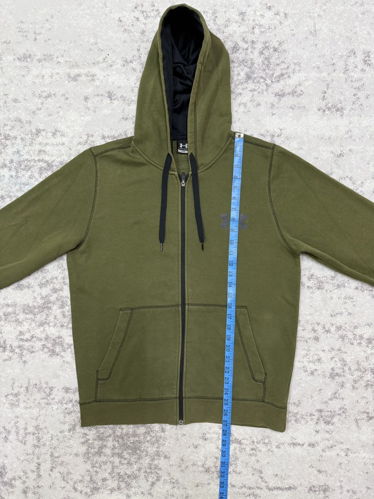 Under Armour Under Armour Olive Green Zip Up Sweater Hoodie Size US M / EU 48-50 / 2 - 18 Thumbnail