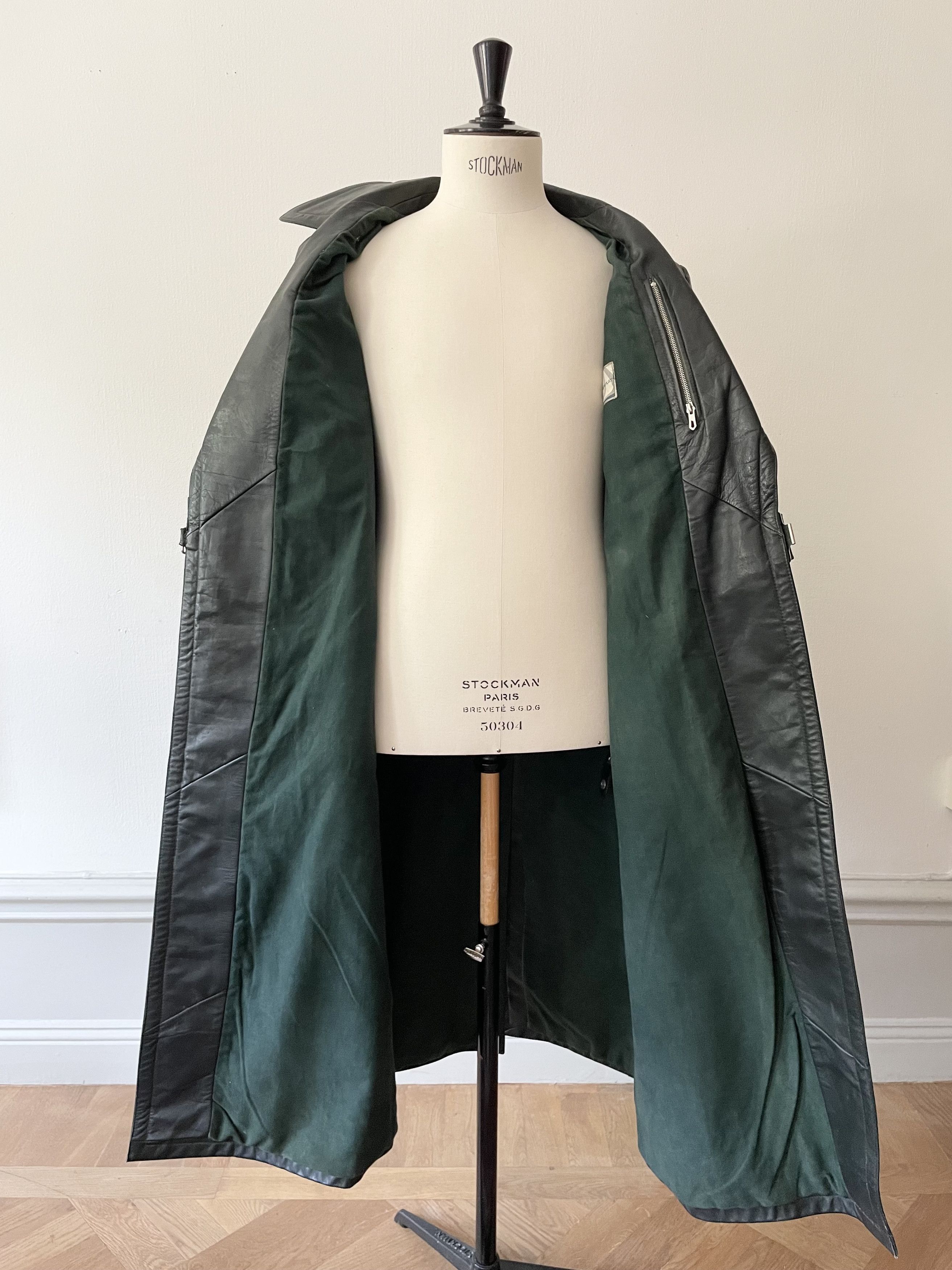 Vintage 1930's German Police Officer Leather Coat - Large Size US L / EU 52-54 / 3 - 10 Thumbnail
