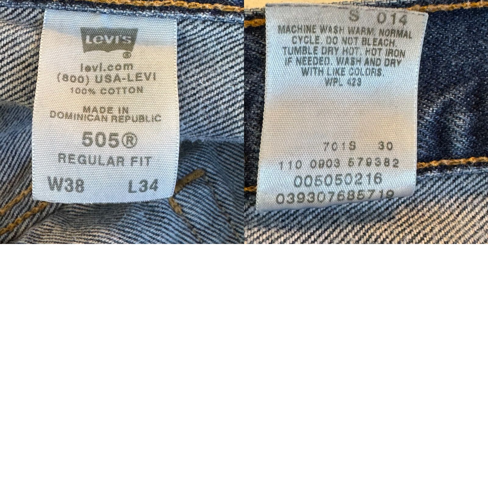Levi's Levi’s 505 Jeans Men’s 38 x 34 Blue Denim Stretch Mid-Rise Straight Leg Size US 38 / EU 54 - 9 Thumbnail