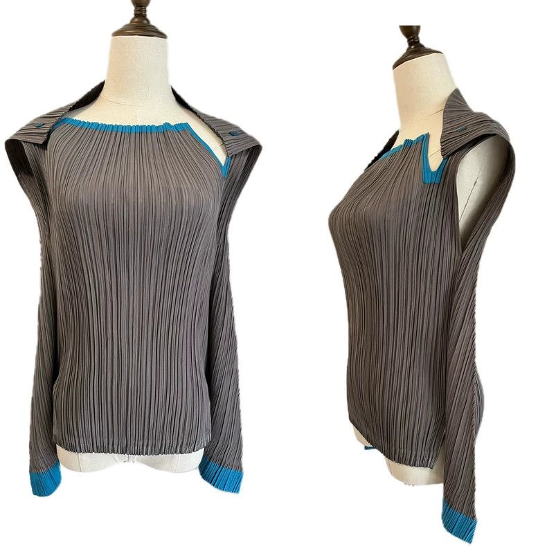 Issey Miyake Issey Miyake Fete Asymmetrical Pleated Top - dmc Size US M / EU 48-50 / 2 - 1 Thumbnail