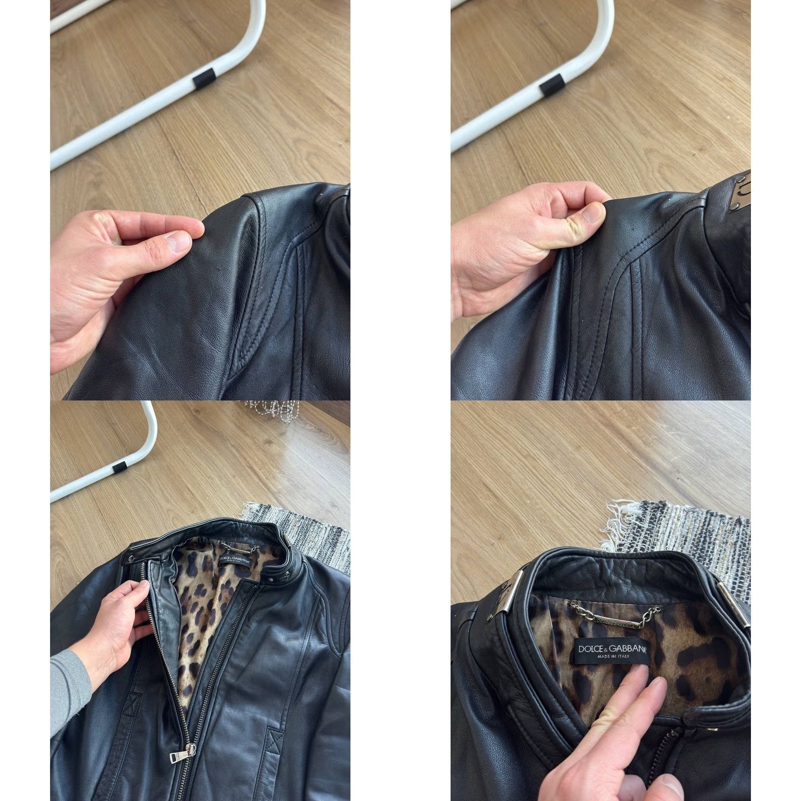 Dolce & Gabbana DOLCE&GABBANA Leather Jacket Black Leopard Women’s 42 Jacket Womens Leather Leopard DOLCE&GABBANA Black Leather Jacket 42 Size M / US 6-8 / IT 42-44 - 8 Thumbnail