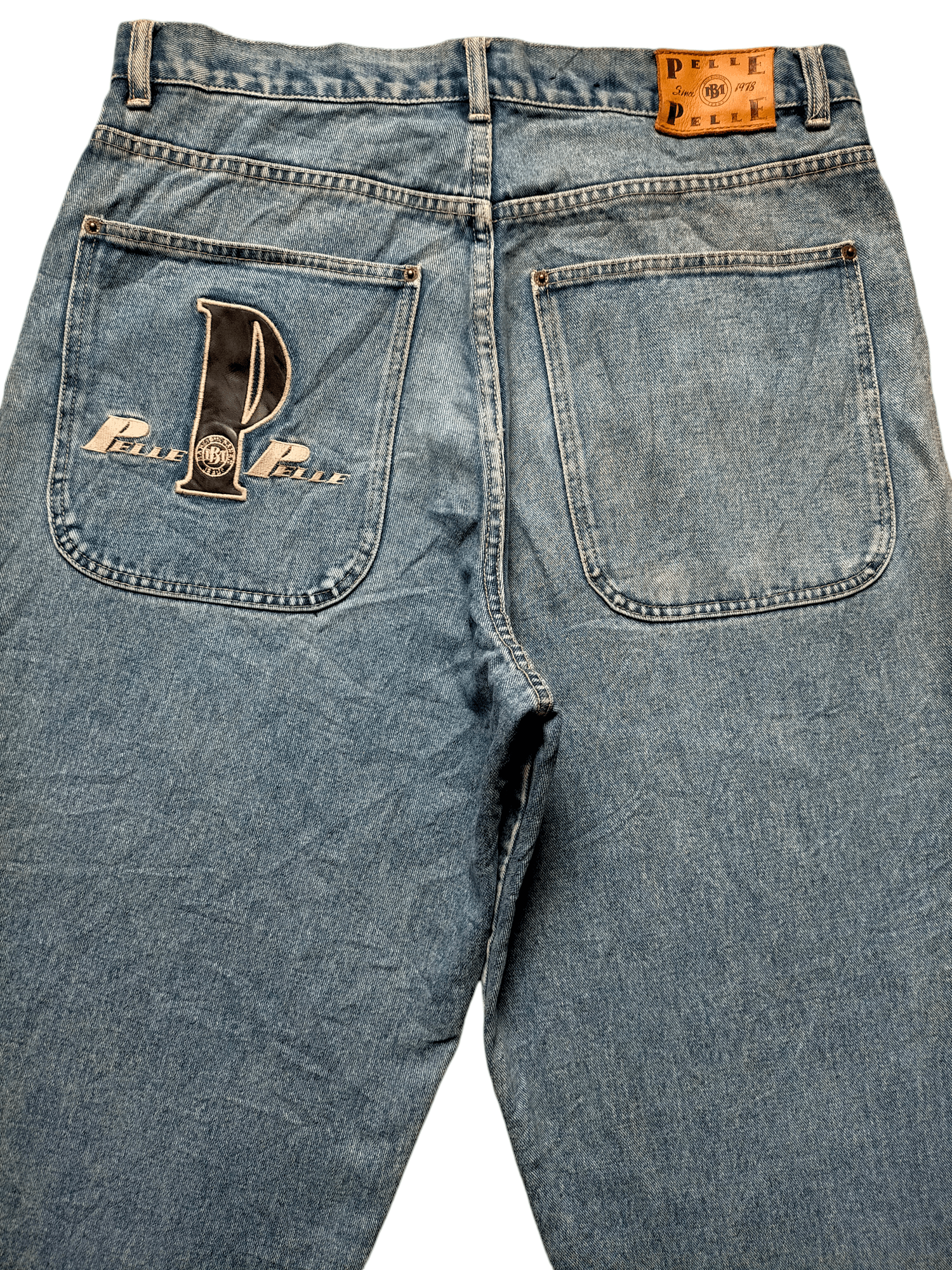 Pelle Pelle Pelle Pelle Marc Buchanan Embroidered Baggy Jeans Size US 36 / EU 52 - 12 Thumbnail