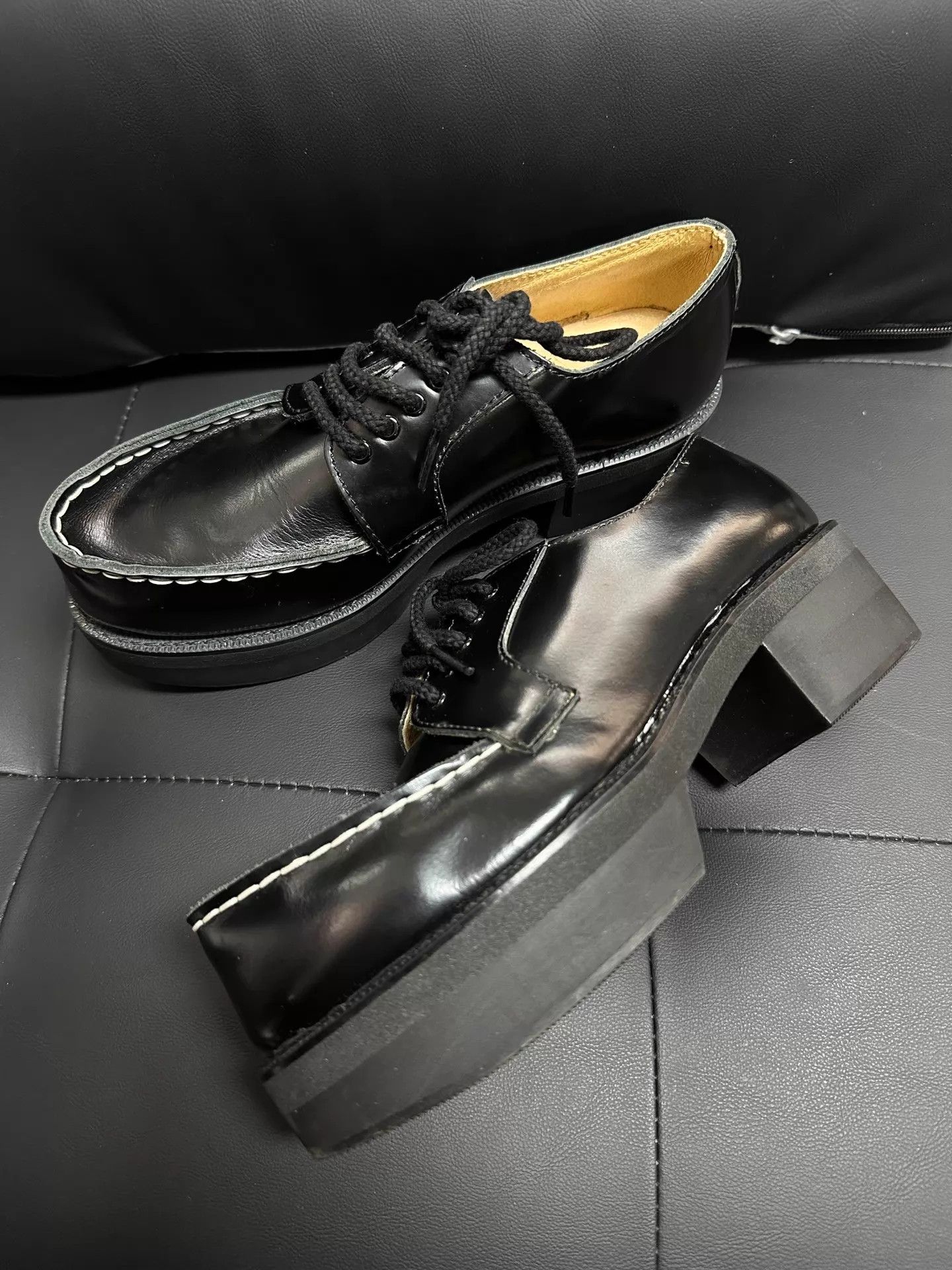 Yohji Yamamoto Yohji Yamamoto 1995AW Femme Platform Toe Cap Leather 36 Size US 5.5 / IT 35.5 - 2 Thumbnail