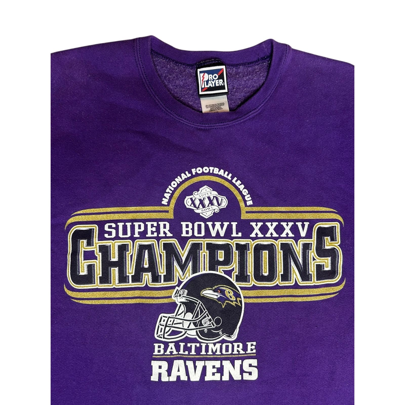 NFL × Pro Player × Vintage Vintage Pro Player Baltimore Ravens Super Bowl Sweatshirt Size US L / EU 52-54 / 3 - 3 Thumbnail