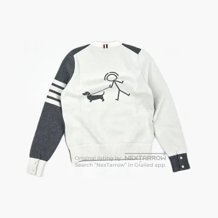 Thom Browne Thom Browne Gray Striped Knit Sweater for Men. Size US S / EU 44-46 / 1 - 3 Thumbnail