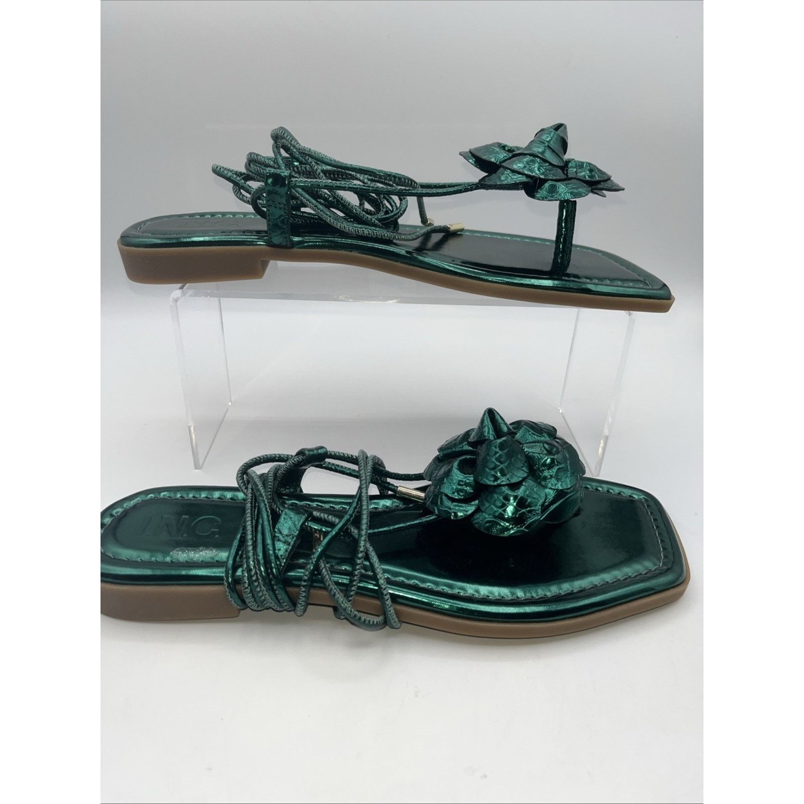 Other I.N.C. Womens Gilma Flower Flat Green 9M Viking Gladiator Size US 9 / IT 39 - 1 Thumbnail