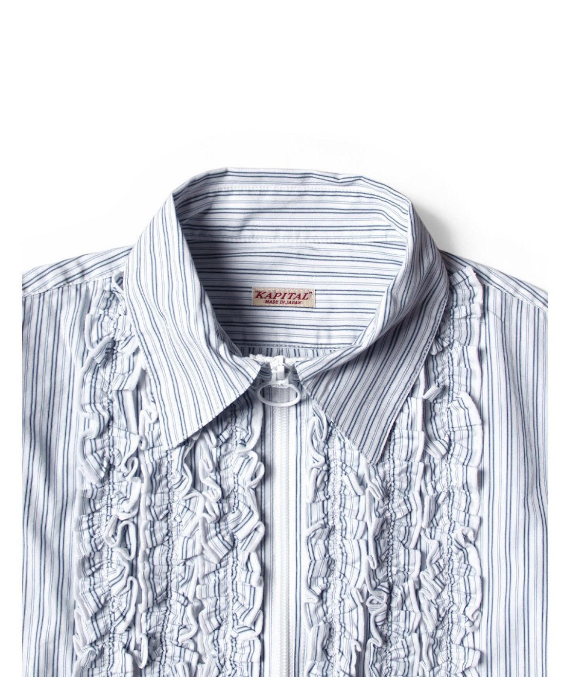 Kapital Kapital Cotton Stripe ZIPPER Ruffle Shirt Size US M / EU 48-50 / 2 - 4 Thumbnail