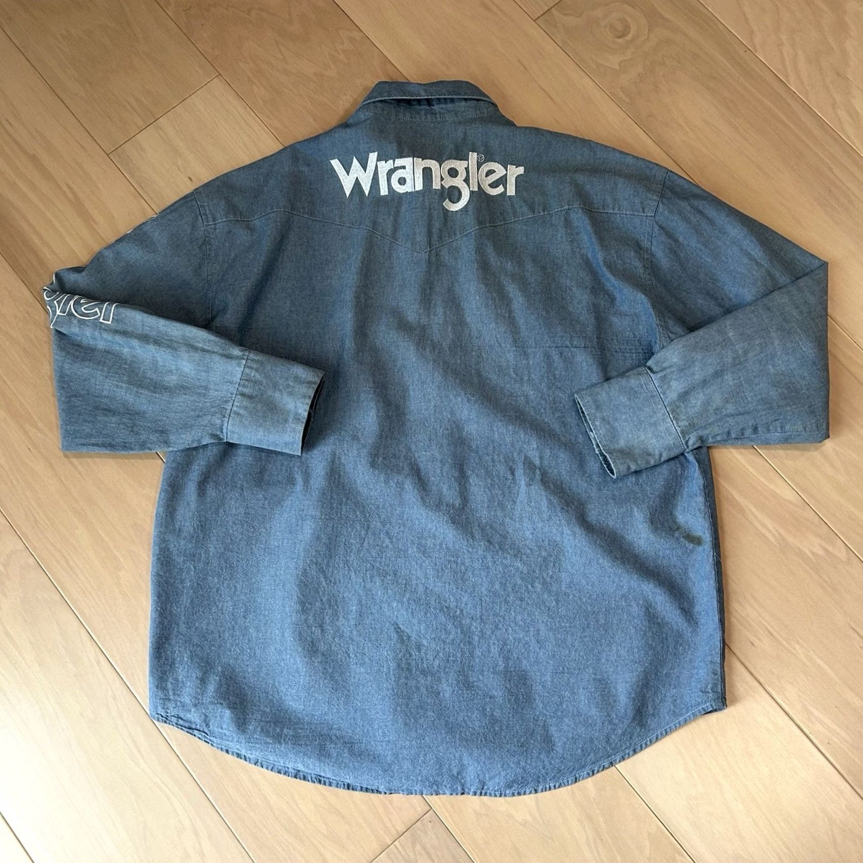 Wrangler Wrangler Western Snap Shirt Long Sleeve Distressed Men’s XL Logo Size US XL / EU 56 / 4 - 4 Thumbnail